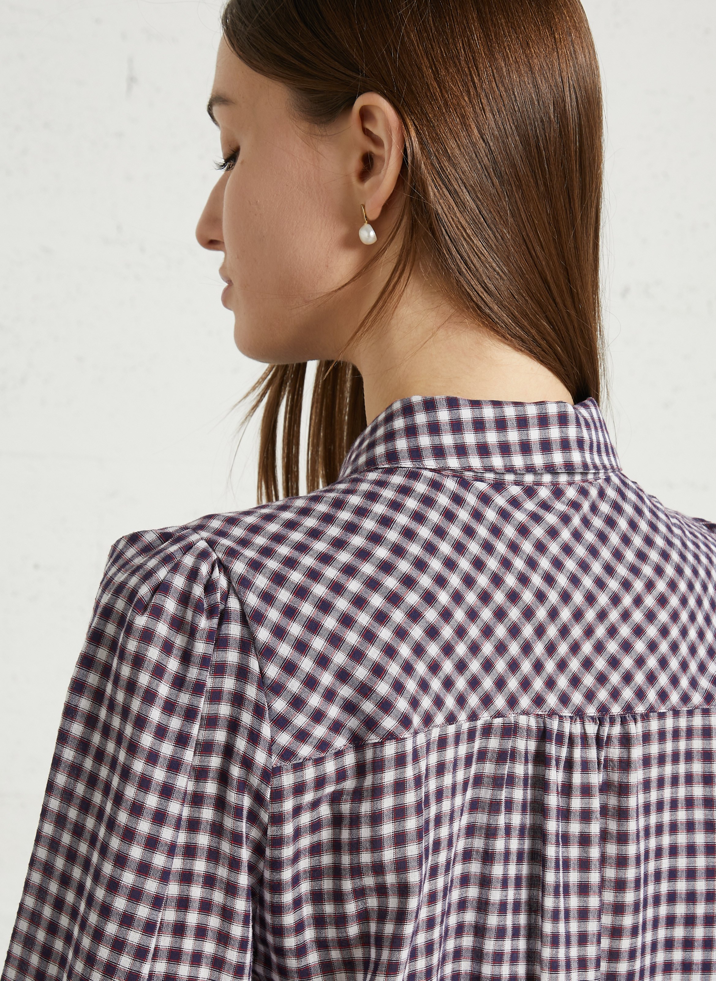 Chemise droite col classique à carreaux MAISON 123 Rouge