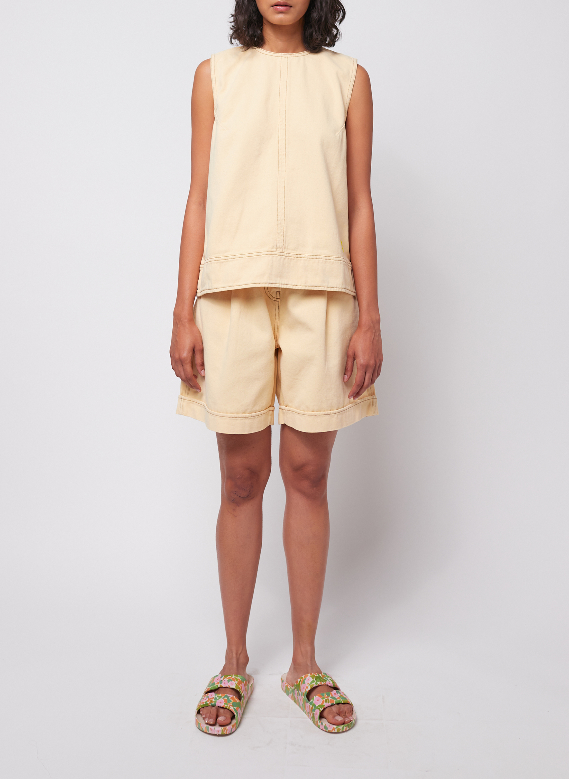 Top van biokatoen met ronde hals BOBO CHOSES Geel