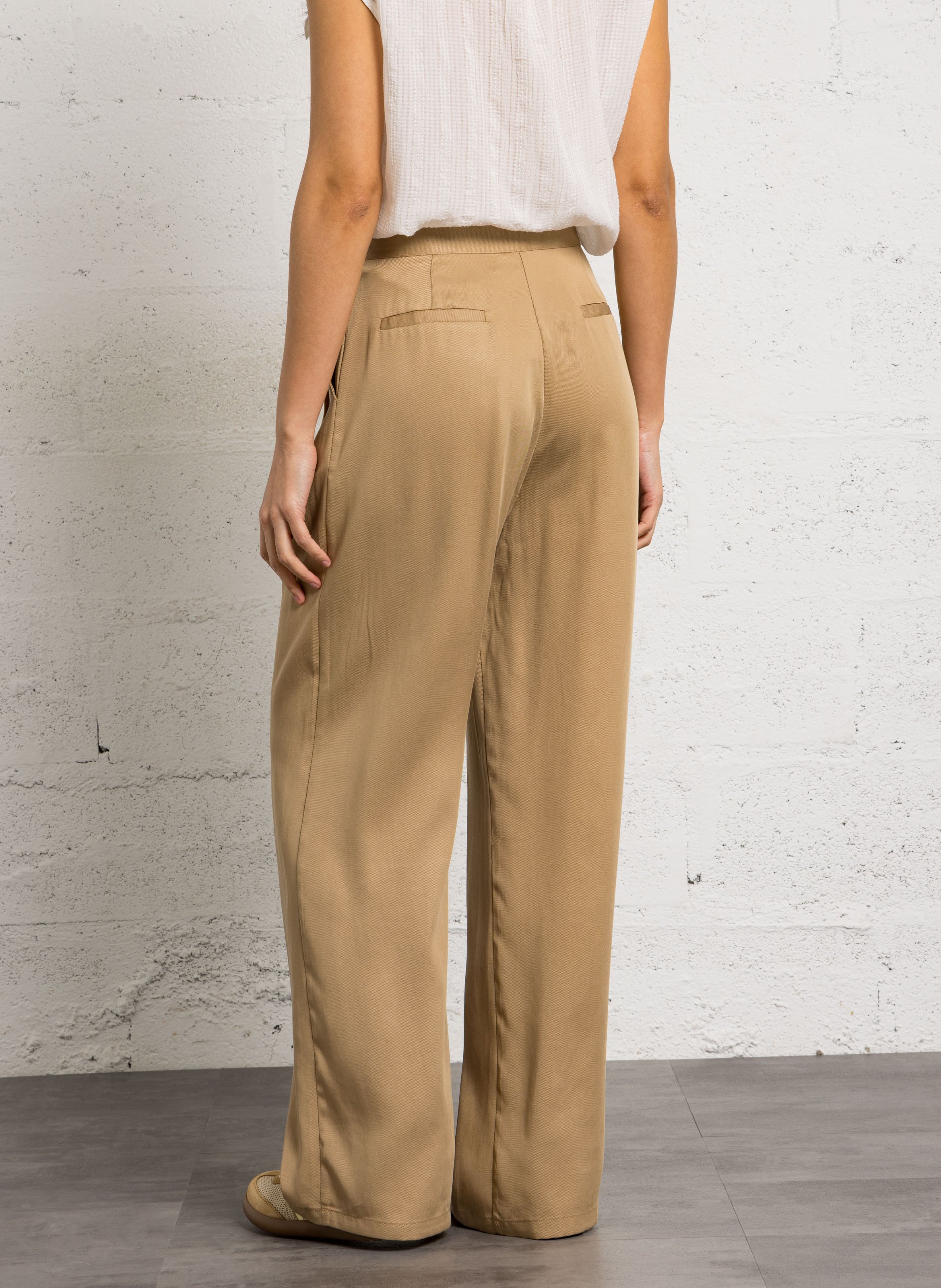Azawood high-waisted wide-leg trousers LA PETITE ETOILE Beige