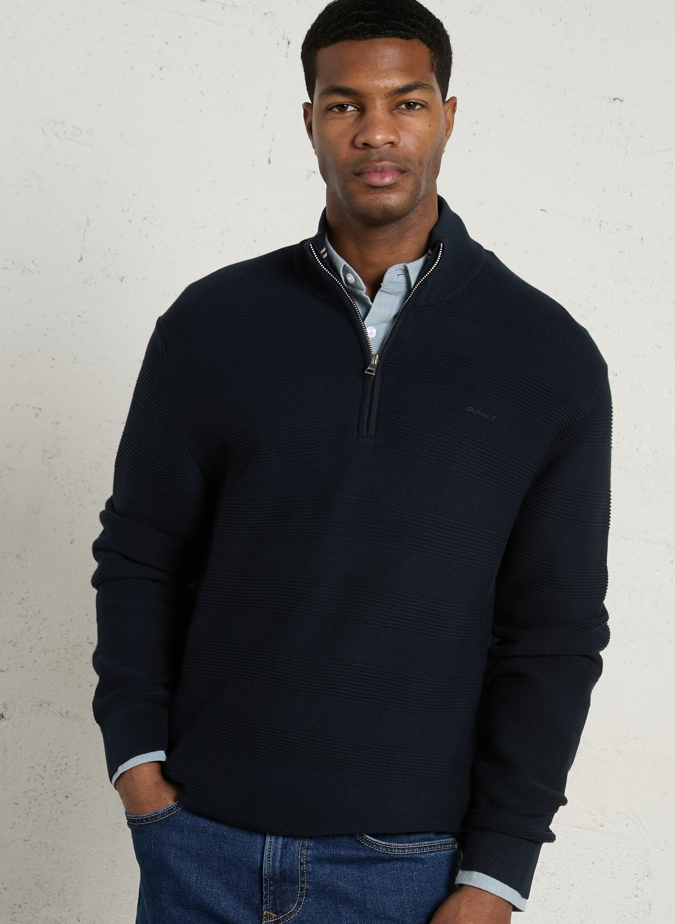 Pull droit col camionneur en coton GANT