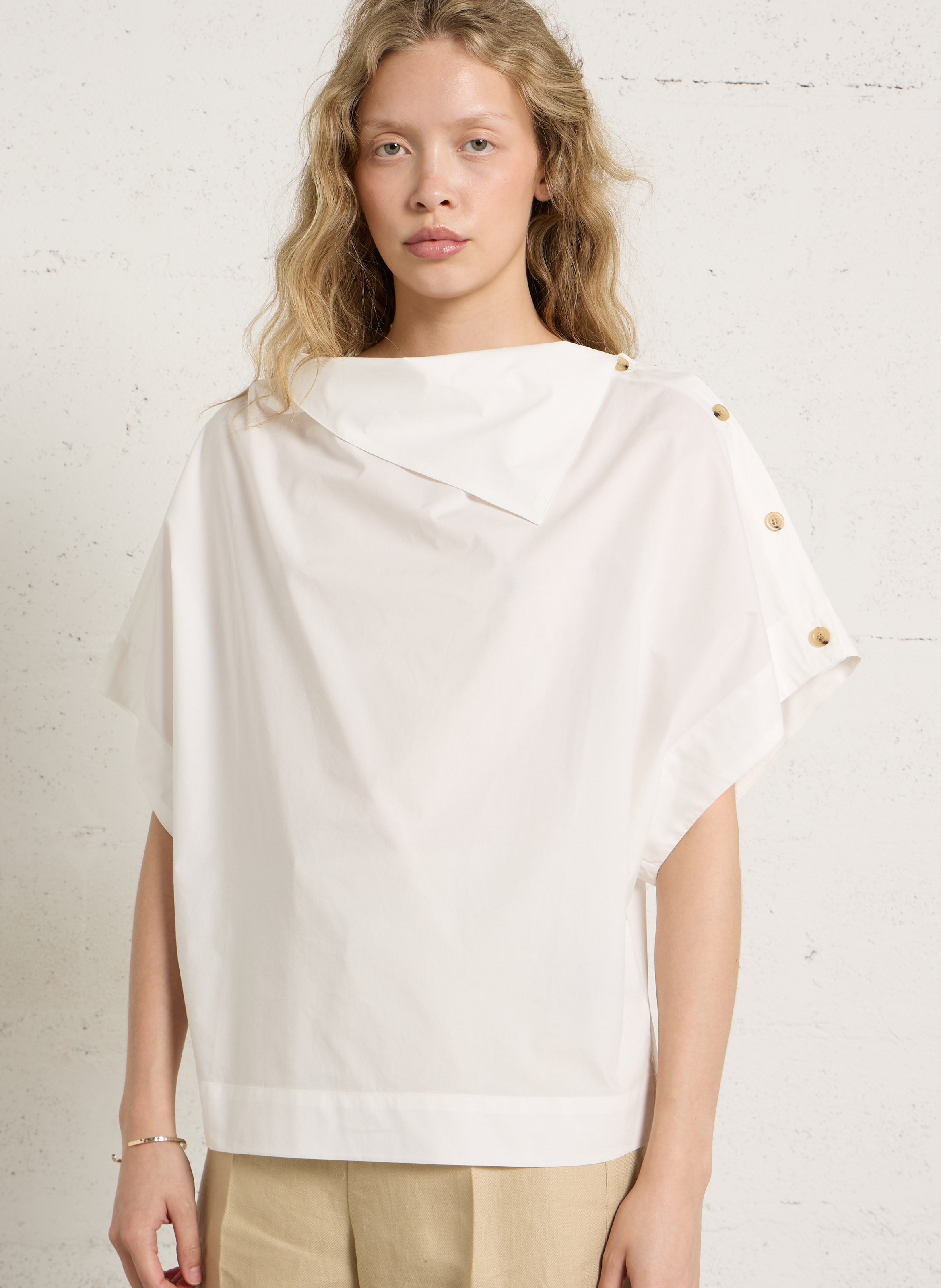 Top ample en coton bio SOEUR Beige