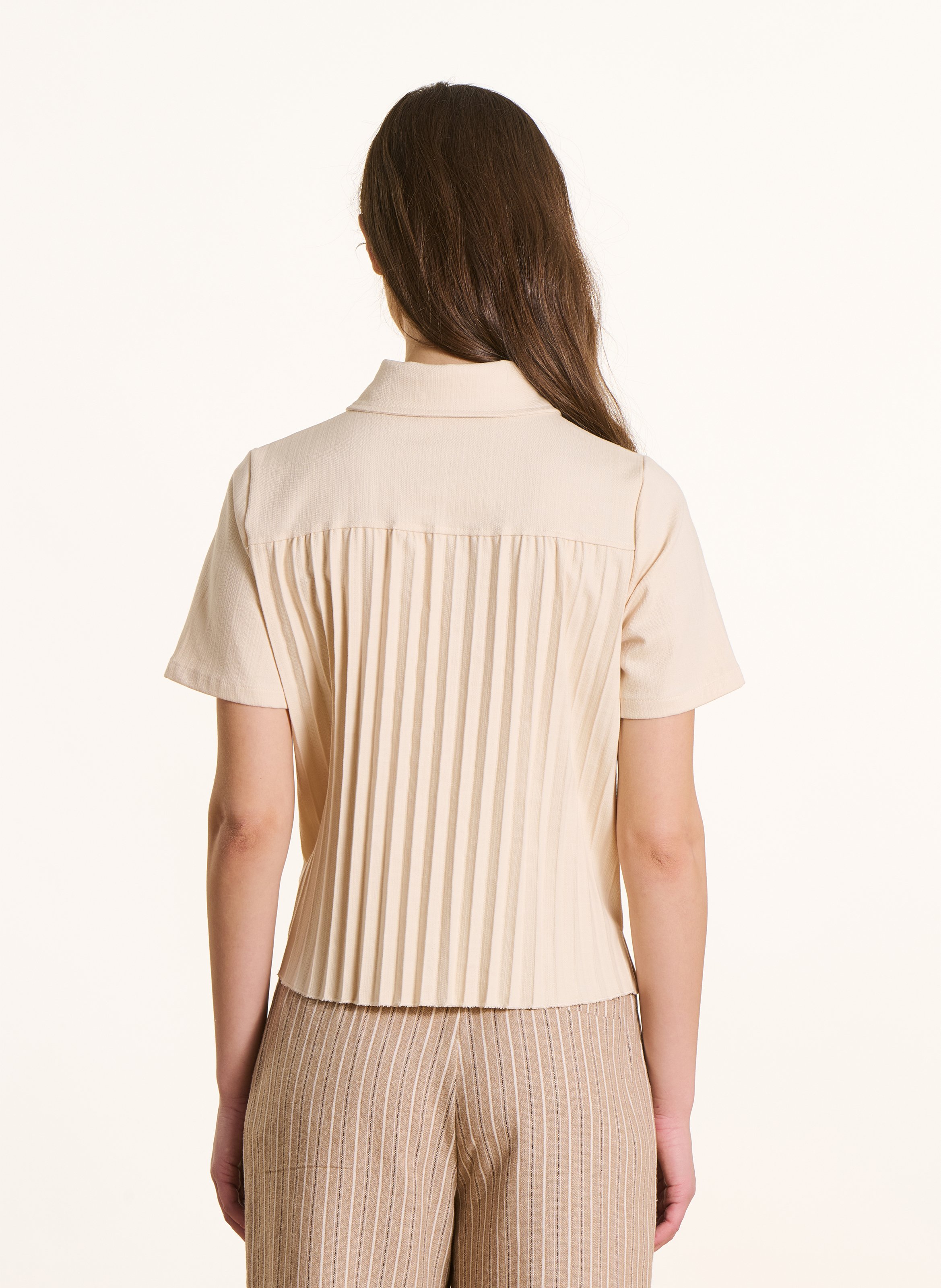 Straight blouse in blended cotton LA FEE MARABOUTEE White