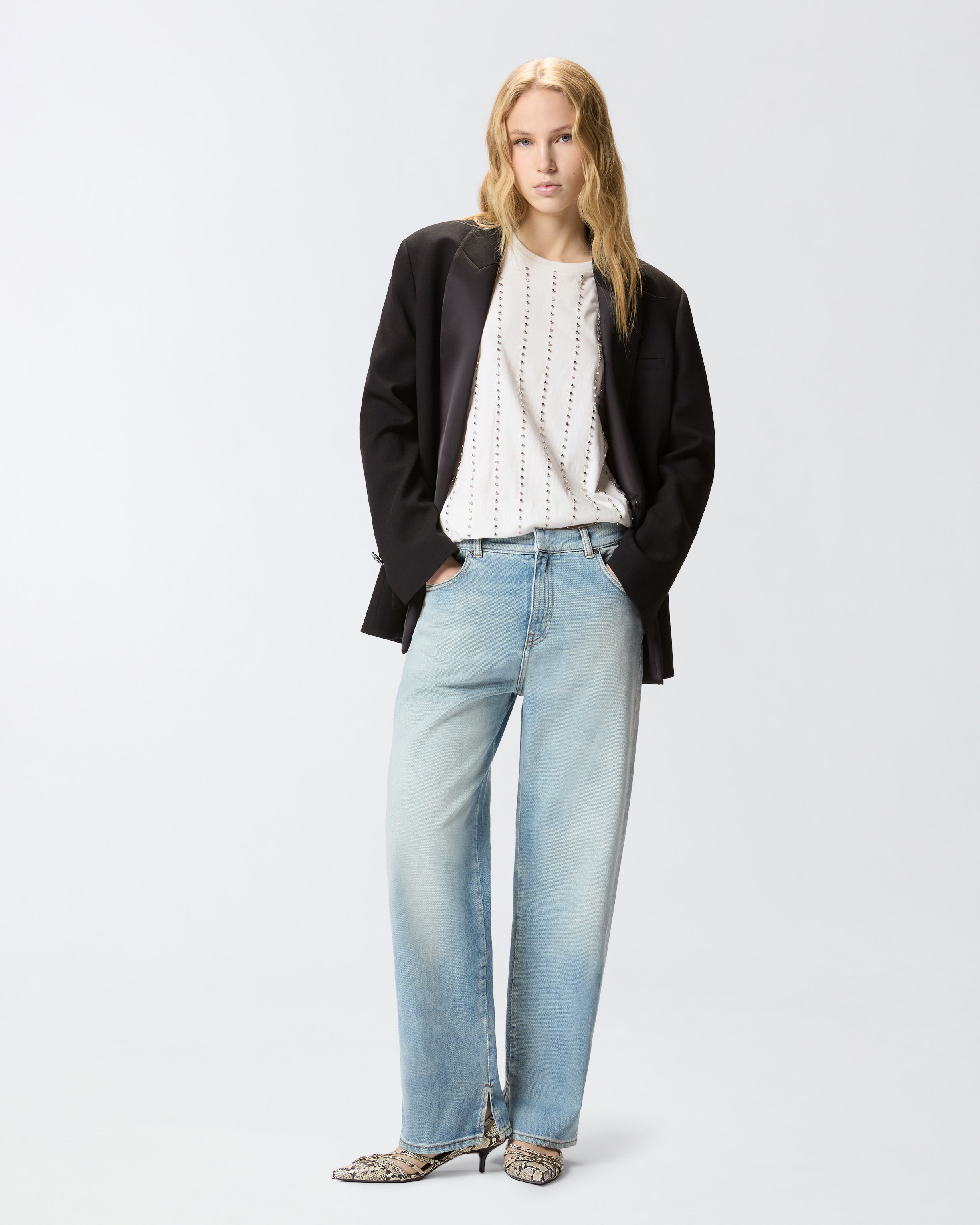 Split loose jeans PINKO Blue