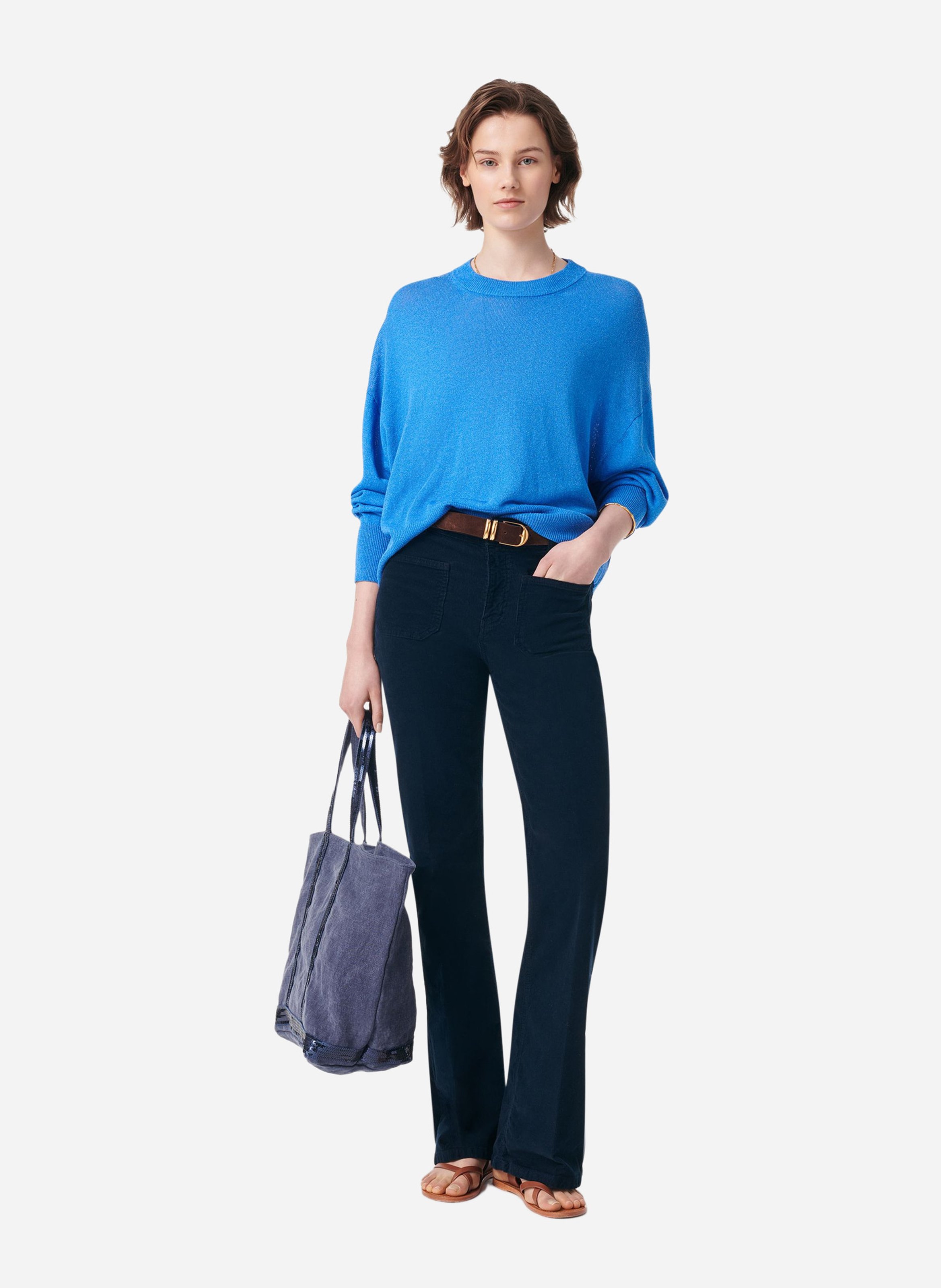 Pull ample en maille fine VANESSA BRUNO Bleu