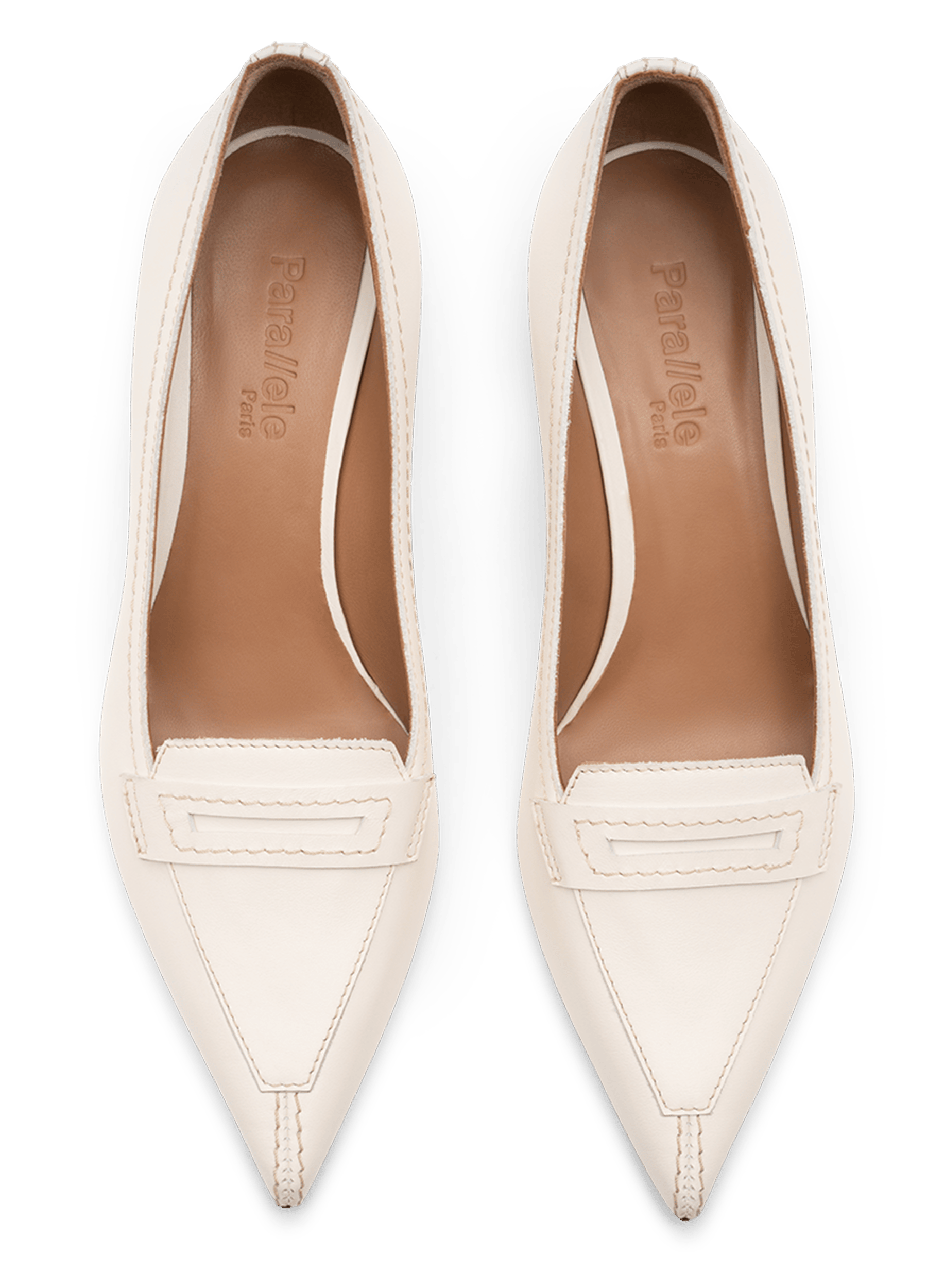 Smooth leather loafers in latte PARALLELE PARIS White