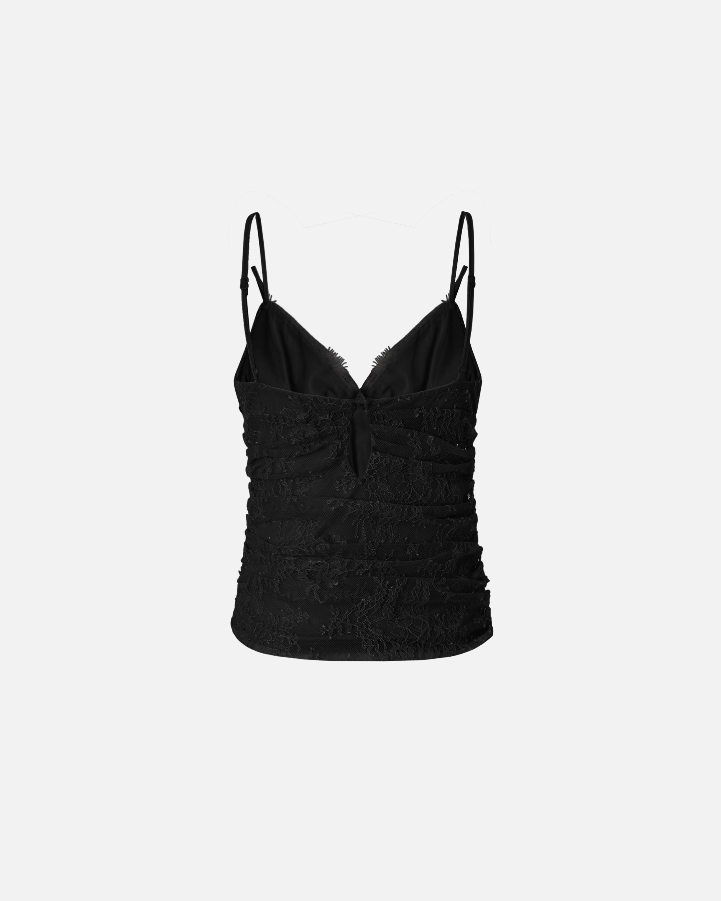 Haut à bretelles en dentelle florale PINKO Noir
