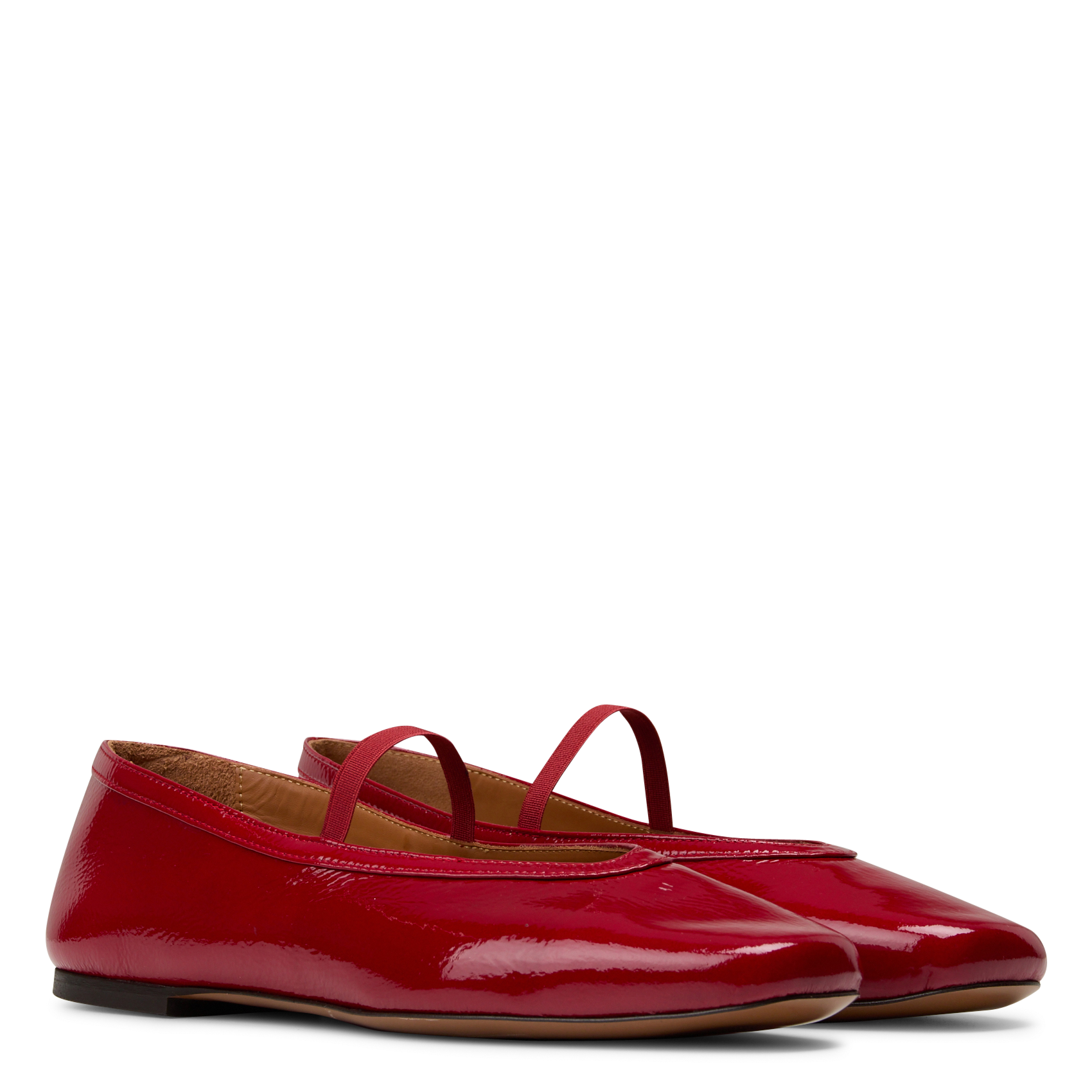 Lederstiefel mit goldfarbenen Nieten RIVECOUR Rot
