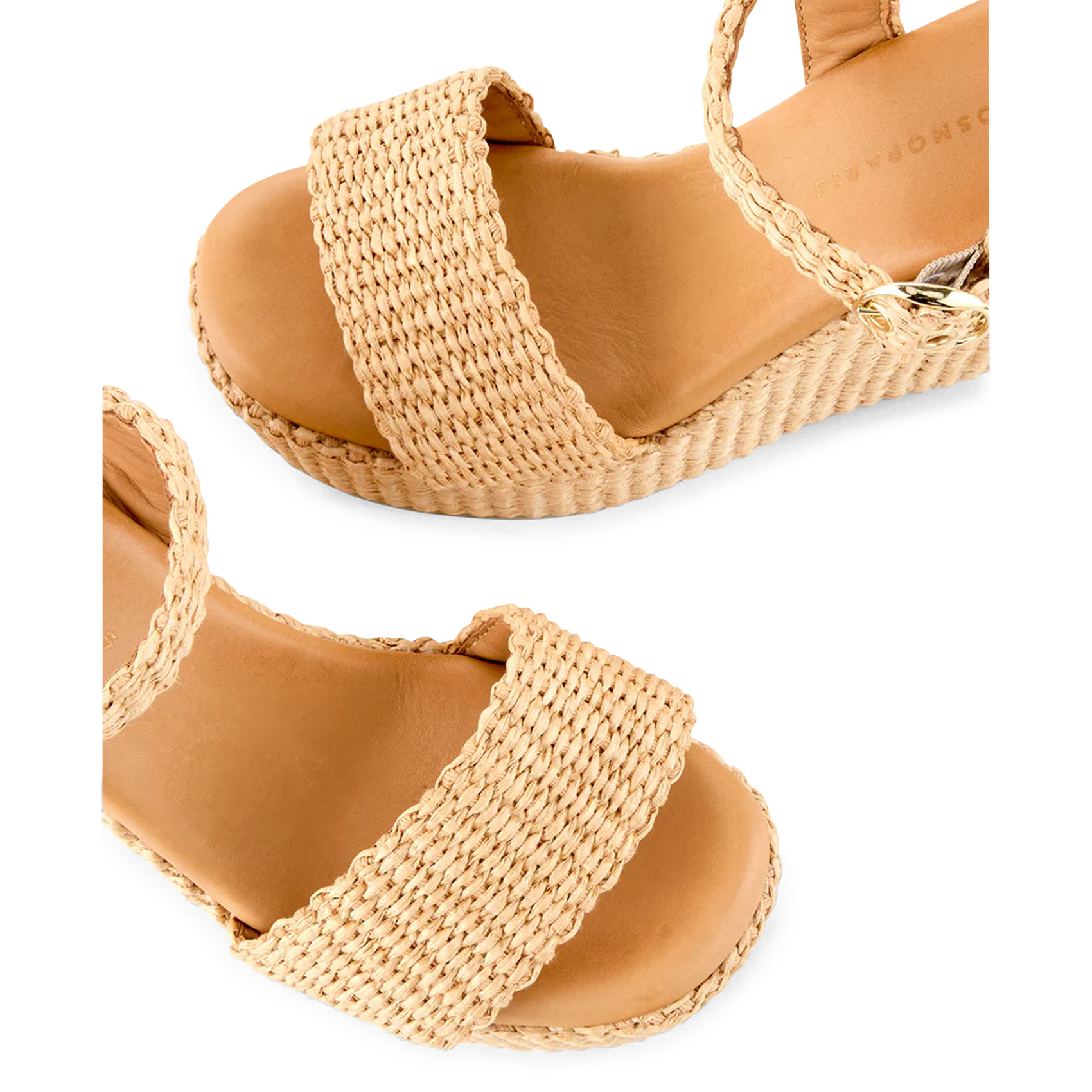 Sandalen mit Keilabsatz, Bast COSMOPARIS Beige