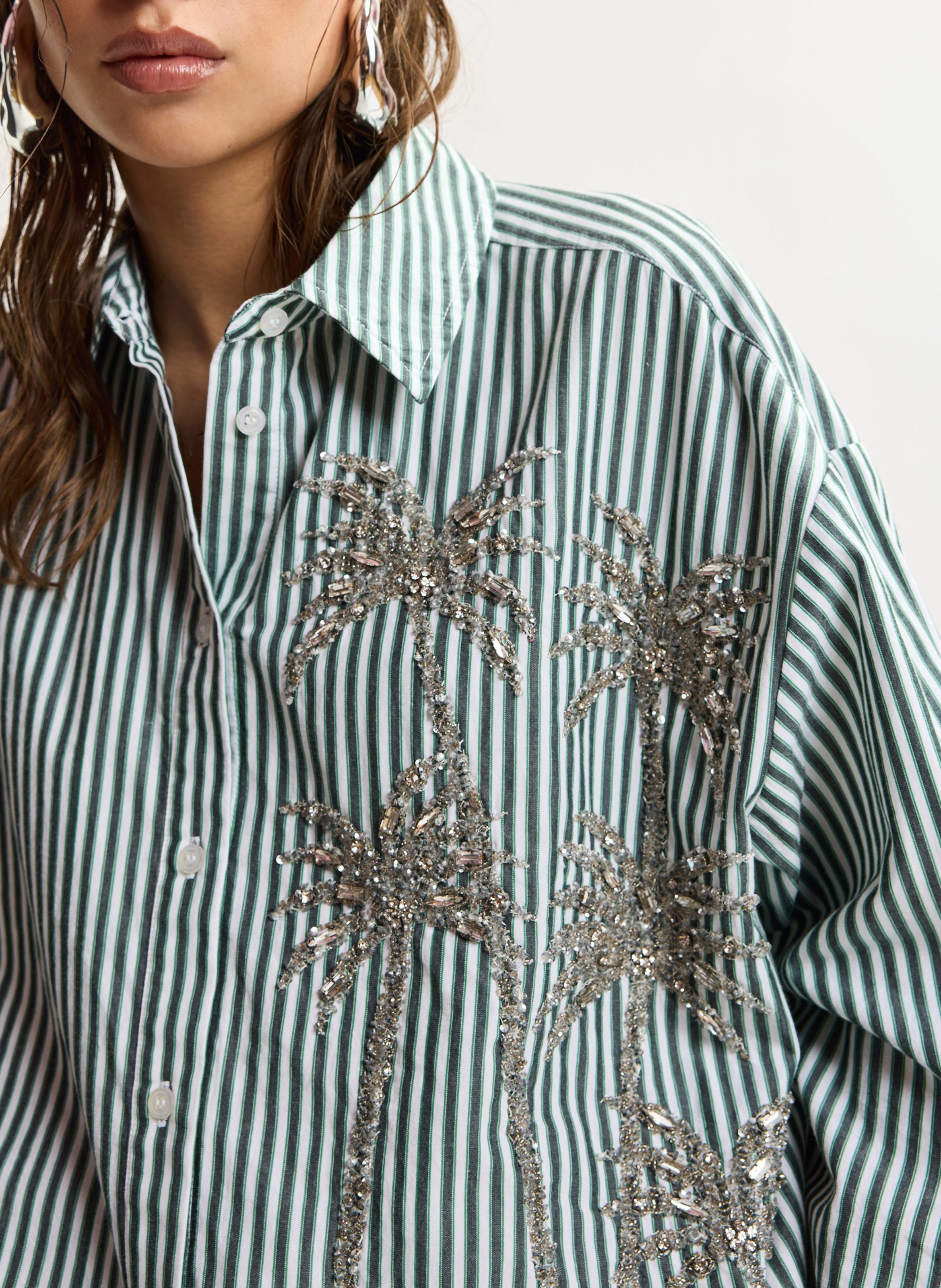 Oversized classic striped shirt ESSENTIEL ANTWERP White