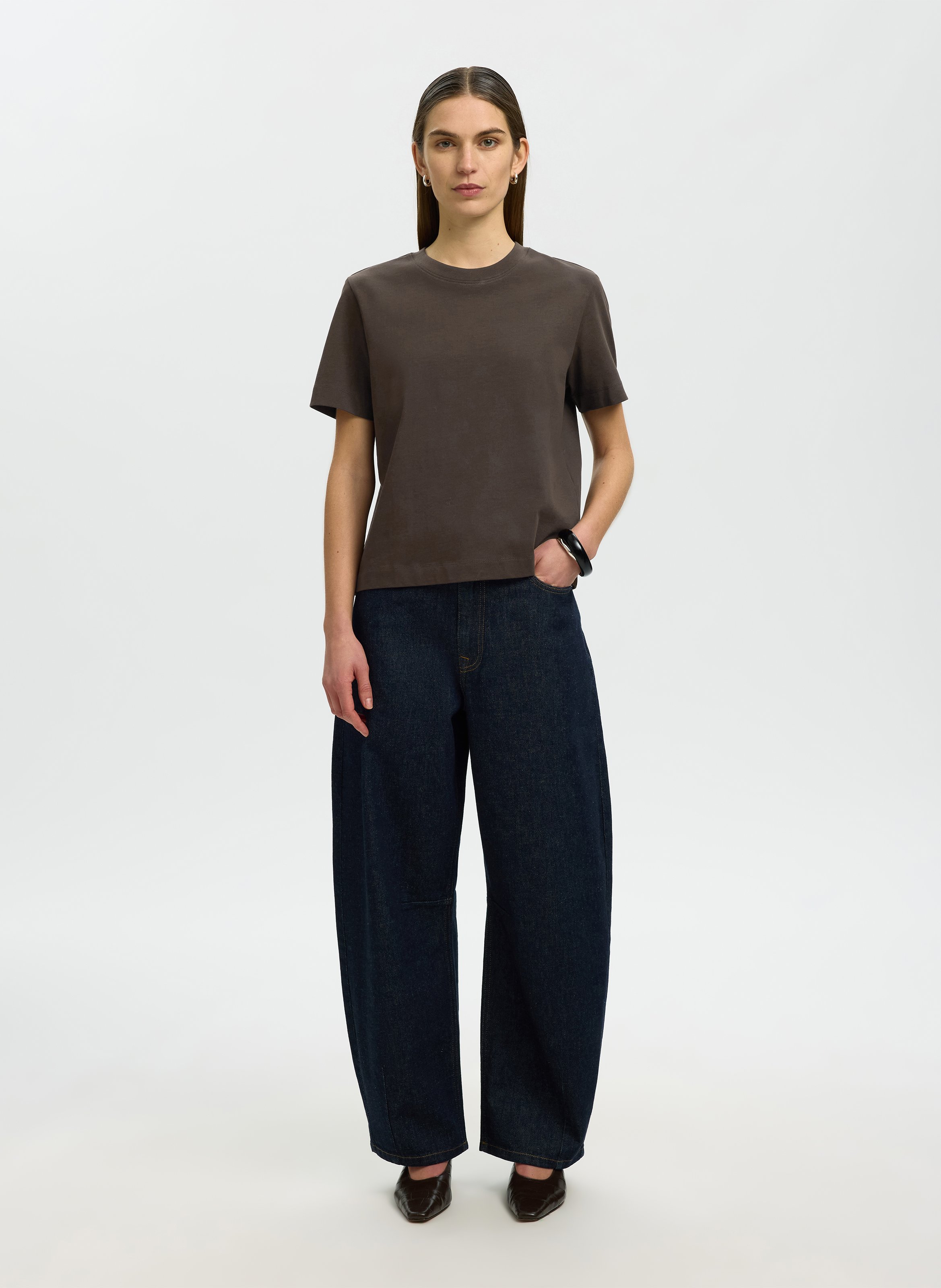 Oversize-T-Shirt aus Bio-Baumwolle | Braun SELECTED Damen
