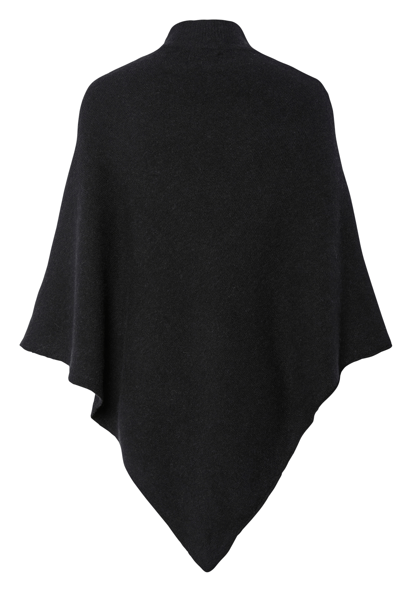Poncho en maille col montant | Noir PIECES Femme