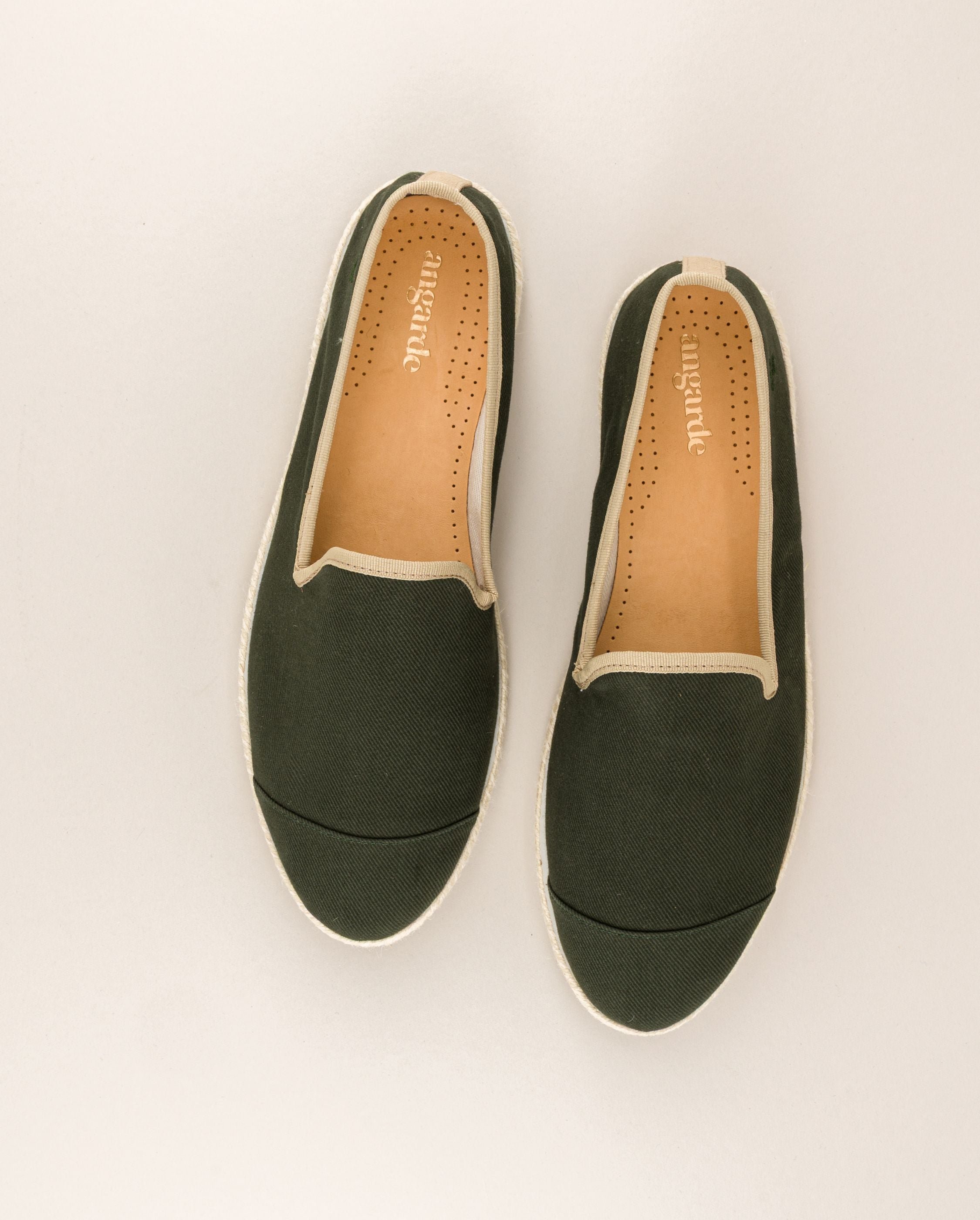 Men's espadrilles CENITZ, recycled cotton in green taupe ANGARDE Green