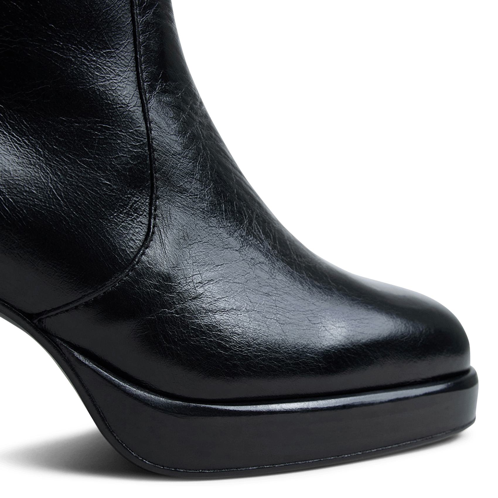 Bottes hautes en cuir à talons JONAK Noir