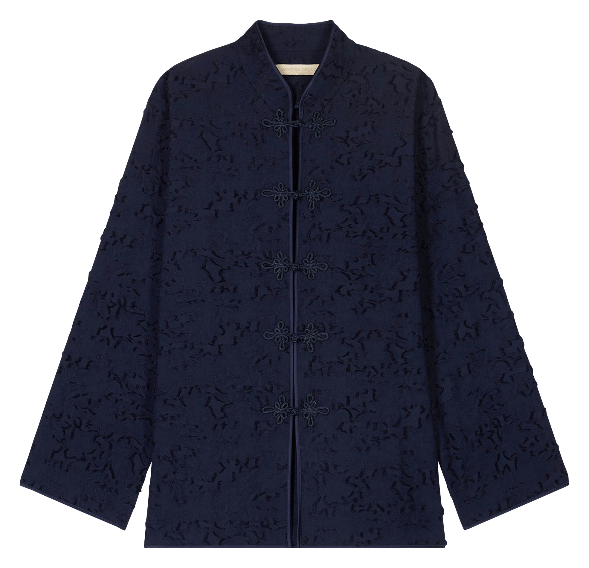Veste jacquard floral col mandarin VANESSA BRUNO Bleu