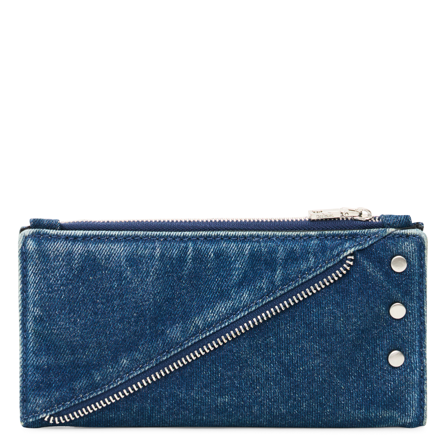 Portefeuille en denim de coton DESIGUAL Bleu