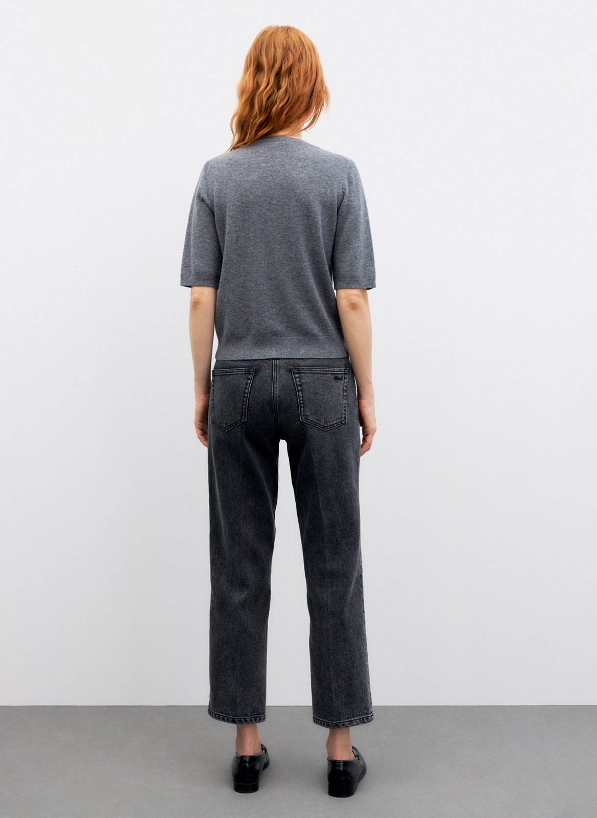 Pull droit col rond à imprimé en laine GERARD DAREL Gris