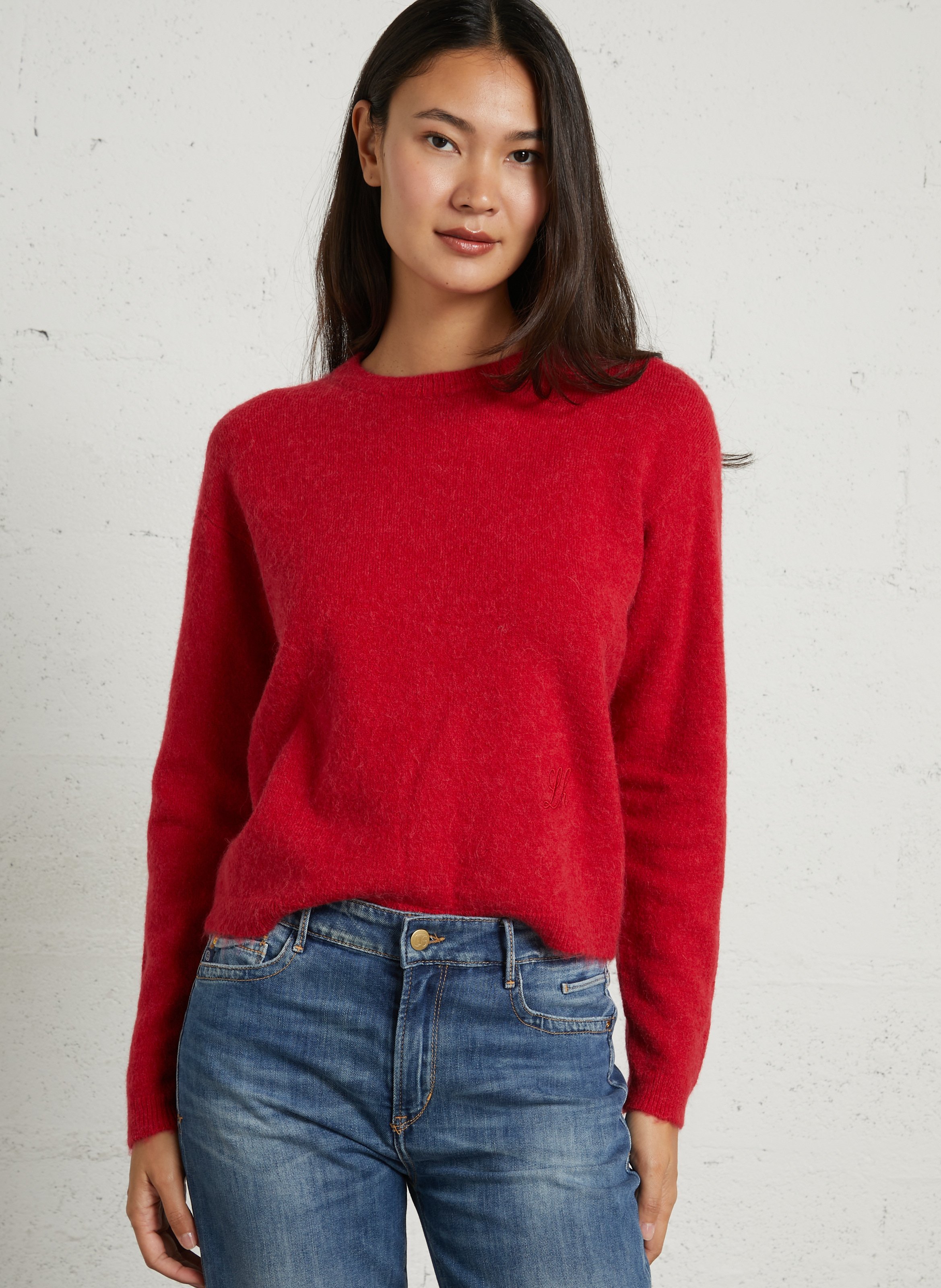 Weiter Pullover mit Rundhalsausschnitt LEON & HARPER Rot