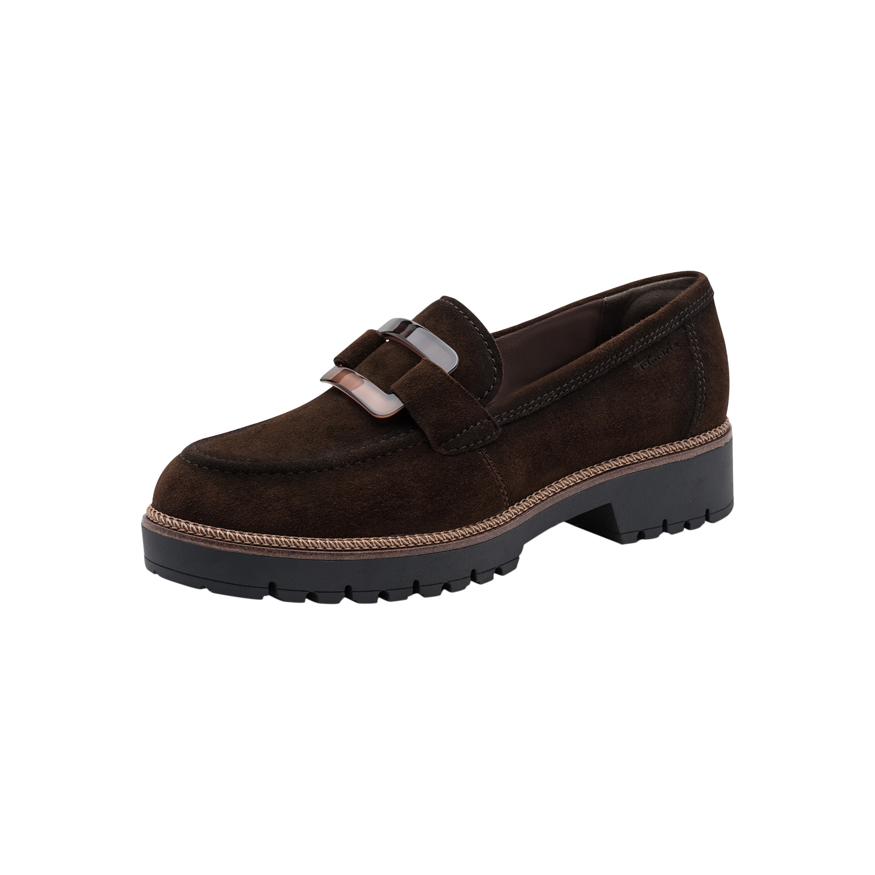 Leather moccasins TAMARIS Brown