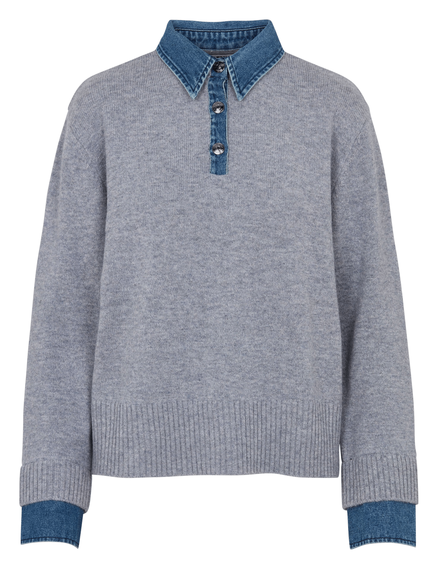 Straight-fit classic crew-neck wool sweater BERENICE
