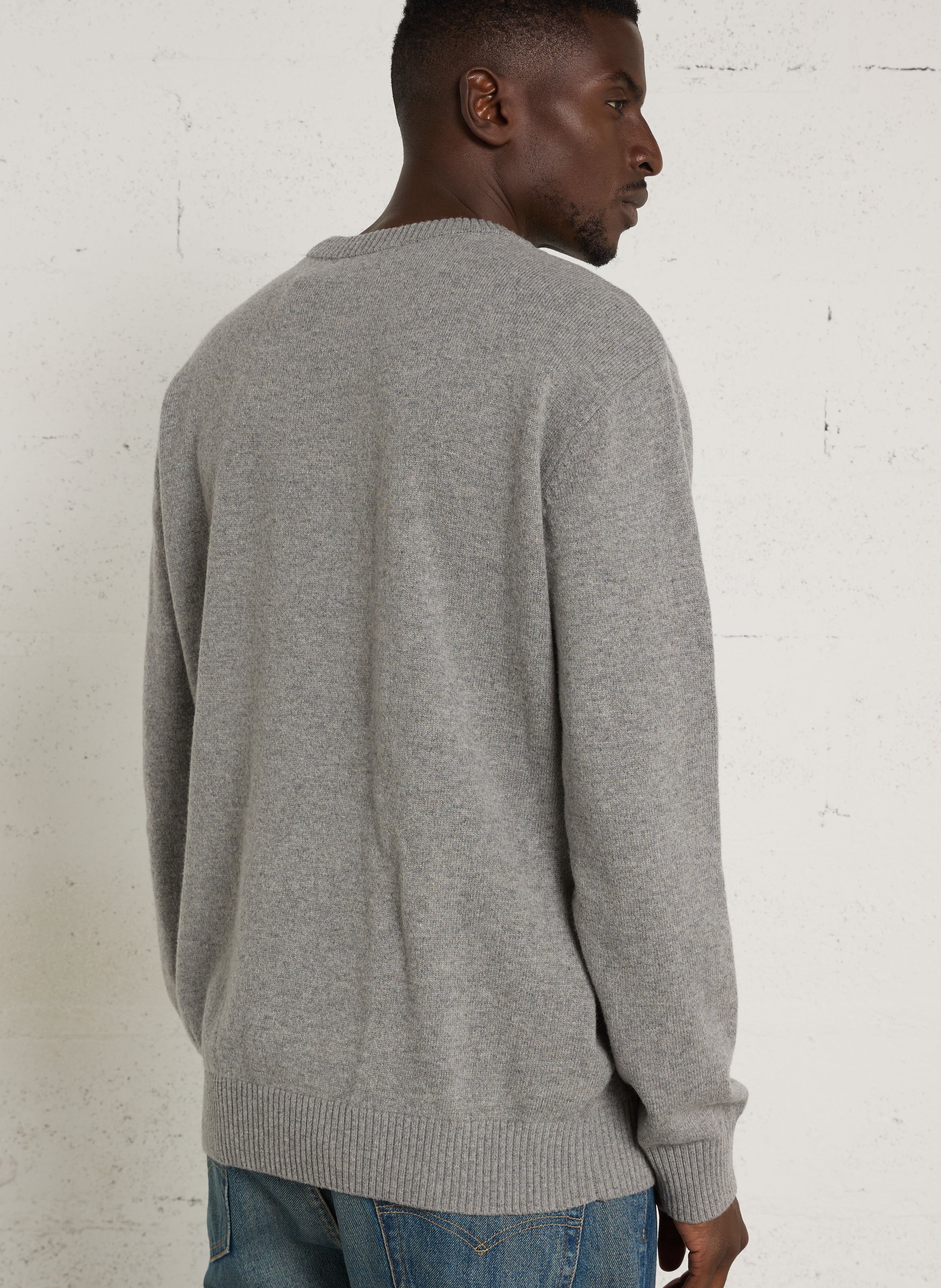Pull droit col rond en laine mélangée MINIMUM Gris