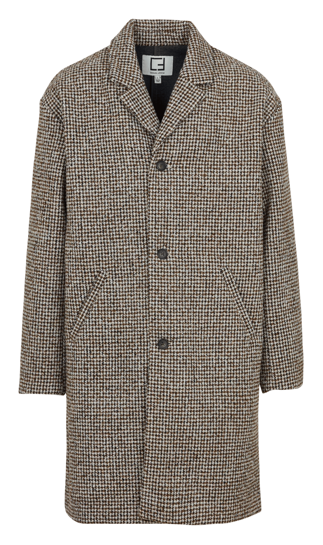Straight coat with classic collar CASUAL FRIDAY Beige
