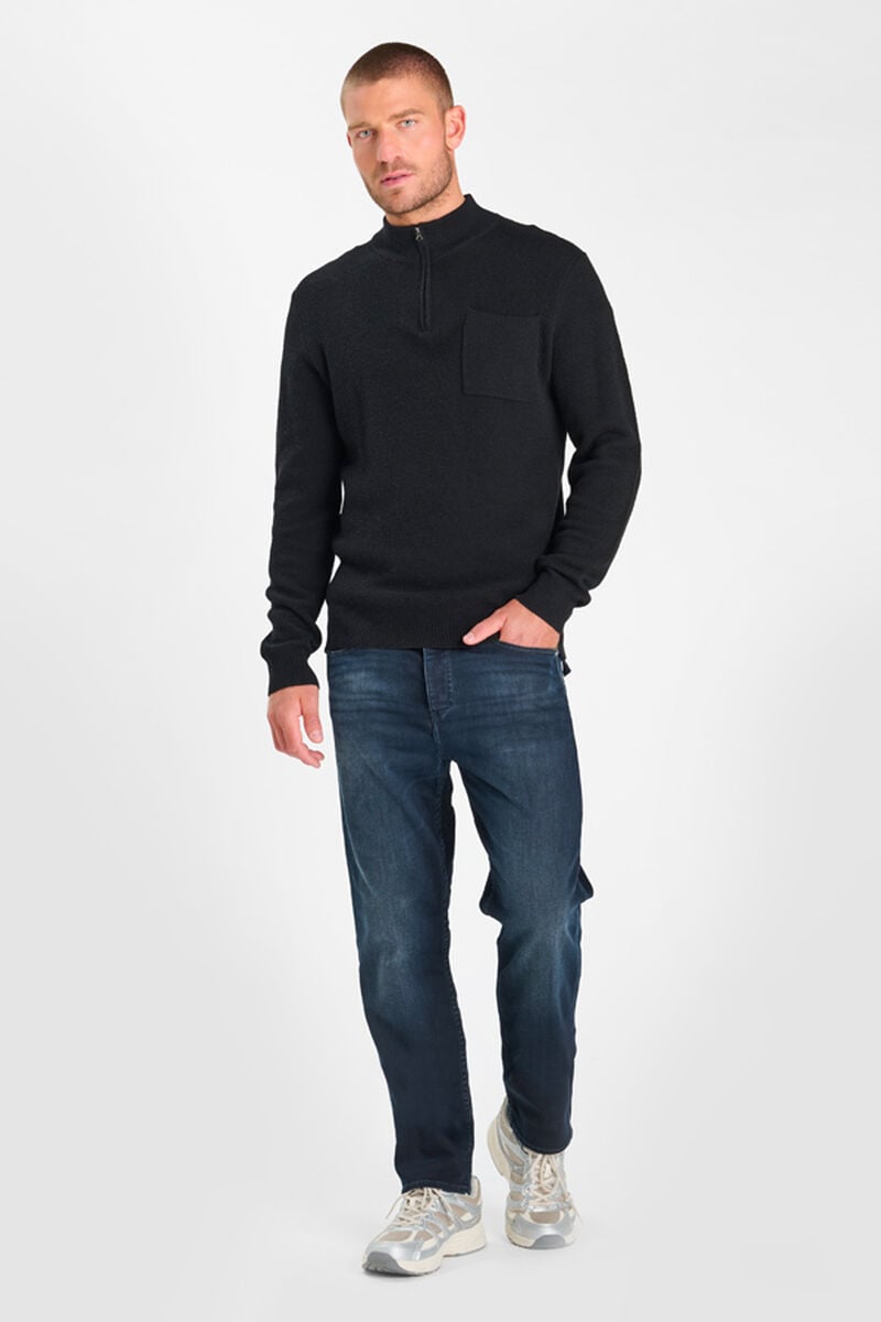 Zip-up high-neck sweater LE TEMPS DES CERISES Black