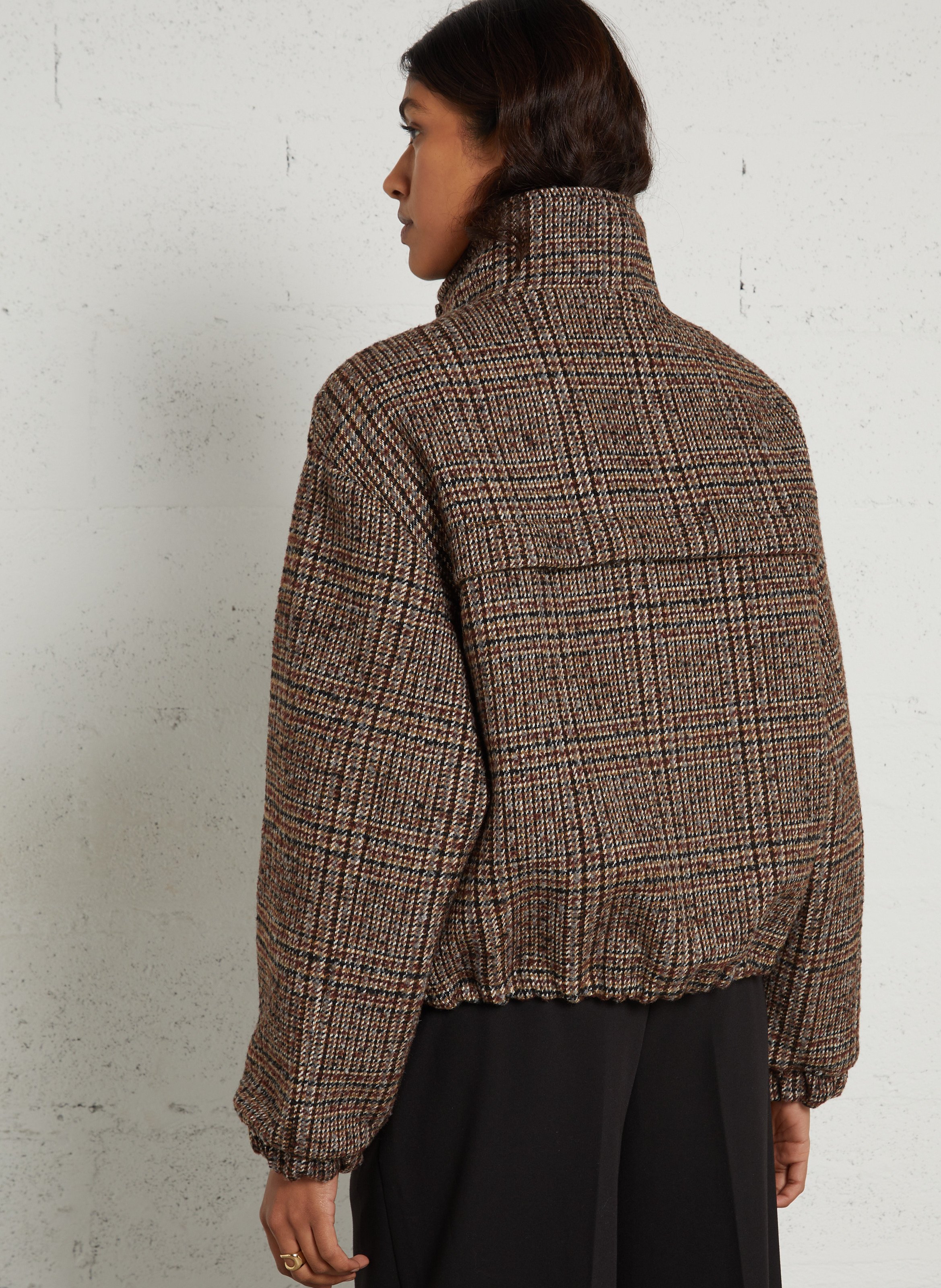 Straight-fit patterned high-neck jacket IMPERIAL Beige