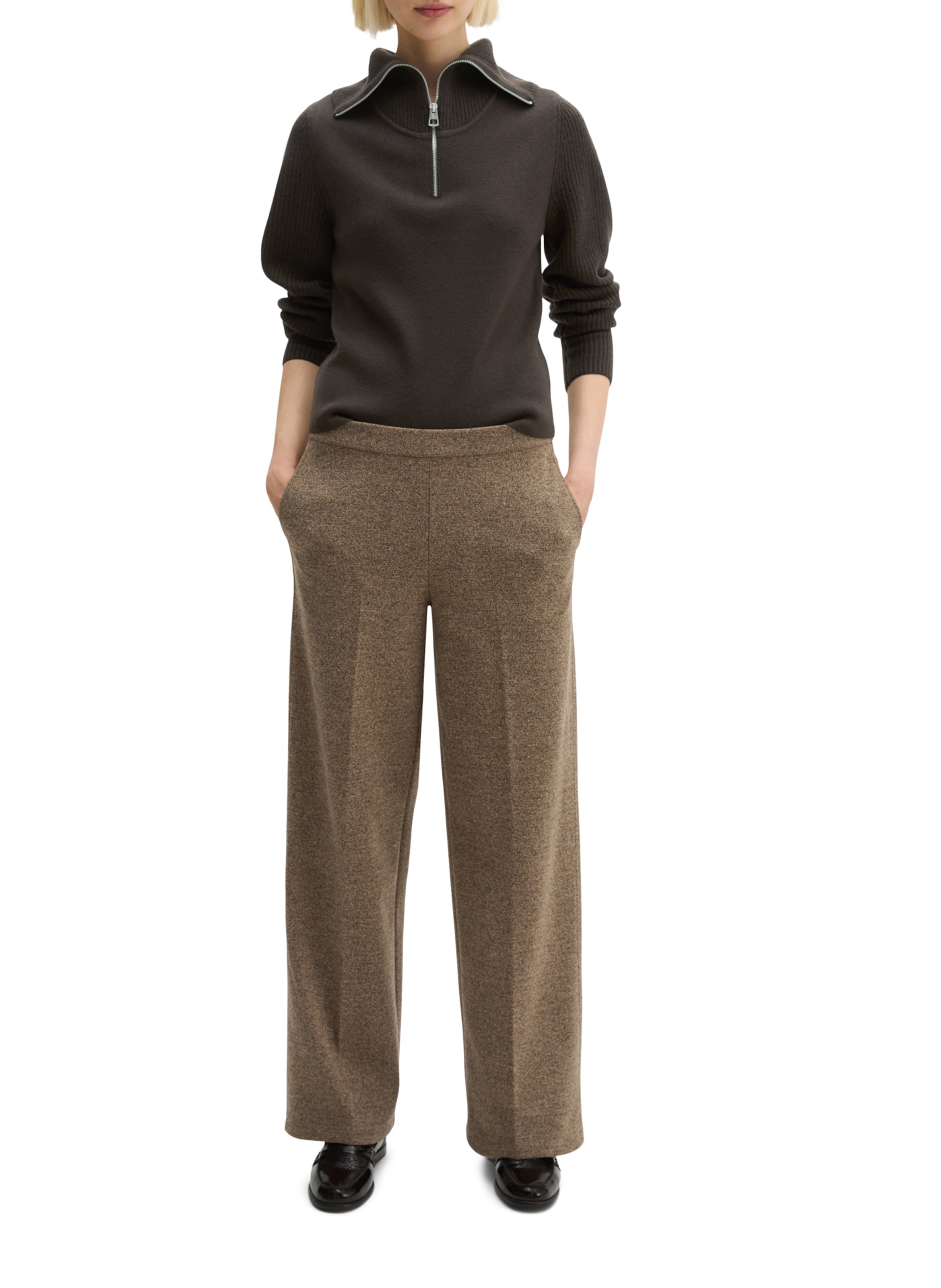 Pantalon droit en coton mélangé MARC O'POLO Marron