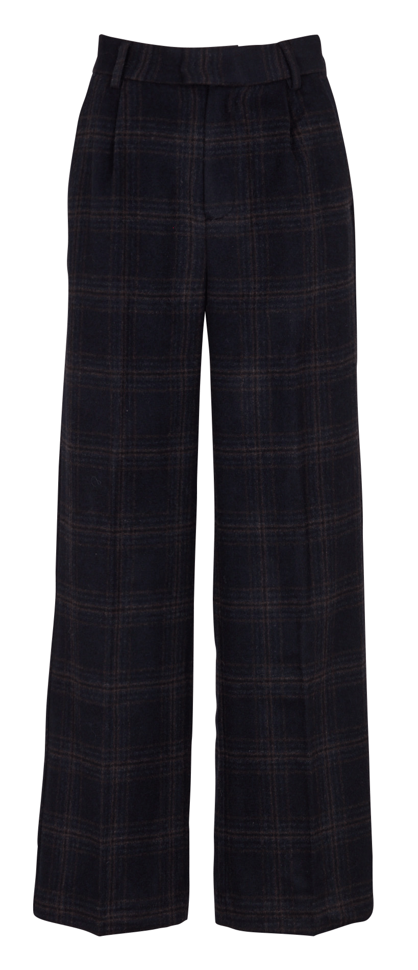 Wijde pantalon met plooien van een wolmix SUD EXPRESS Blauw
