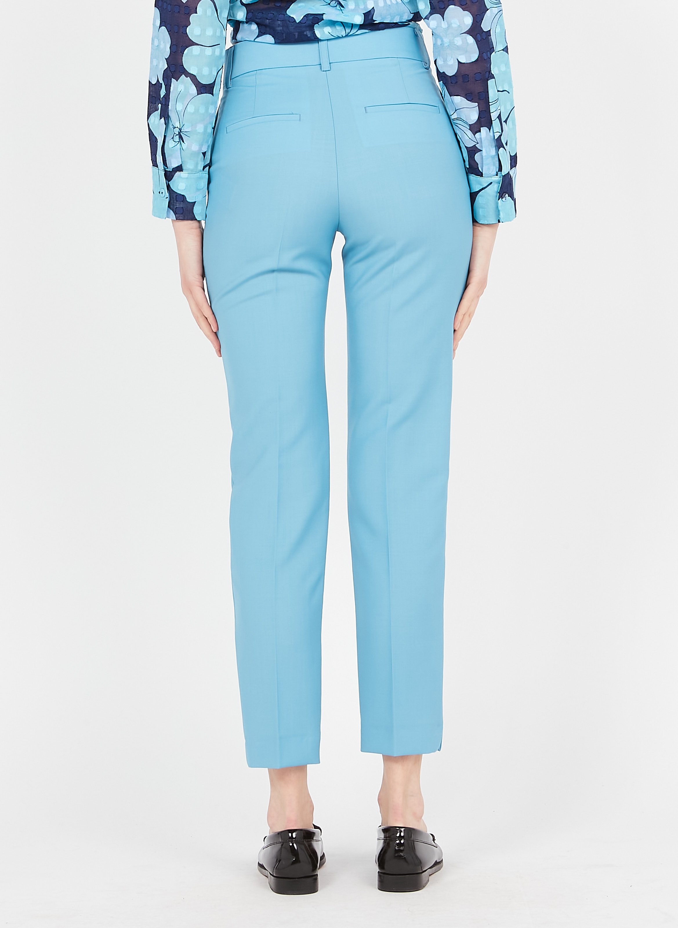 Pantalon droit en laine mélangée PAUL AND JOE Bleu