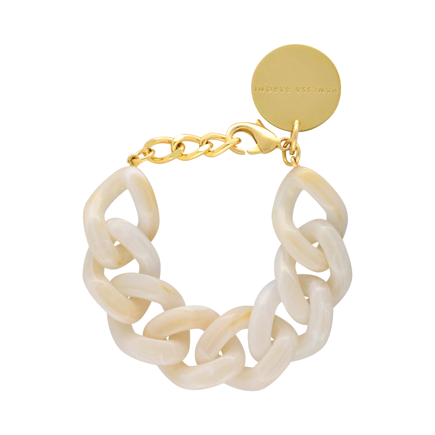 Armband met grote gemarmerde schakels VANESSA BARONI Wit