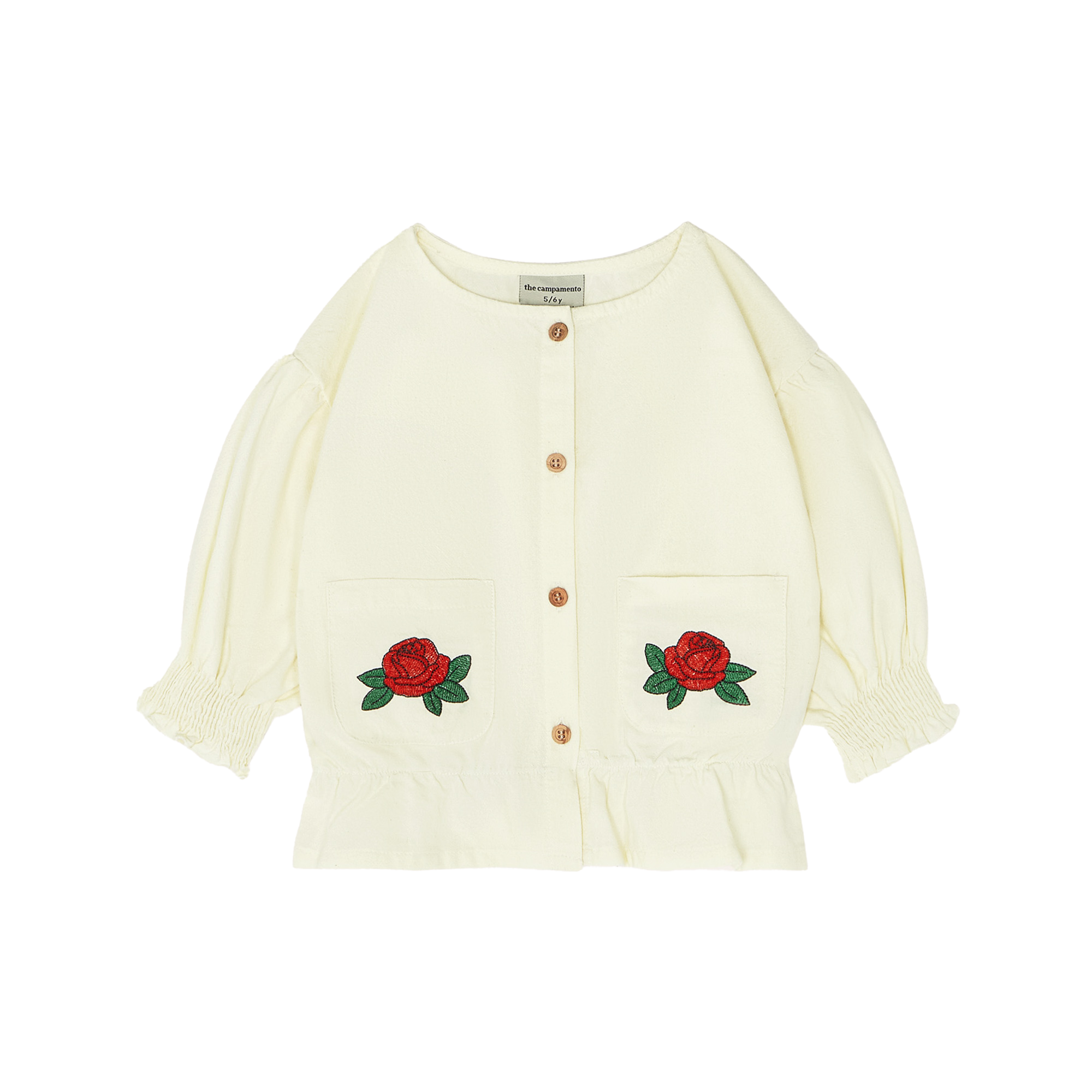 Blouse ample col rond en coton THE CAMPAMENTO Blanc