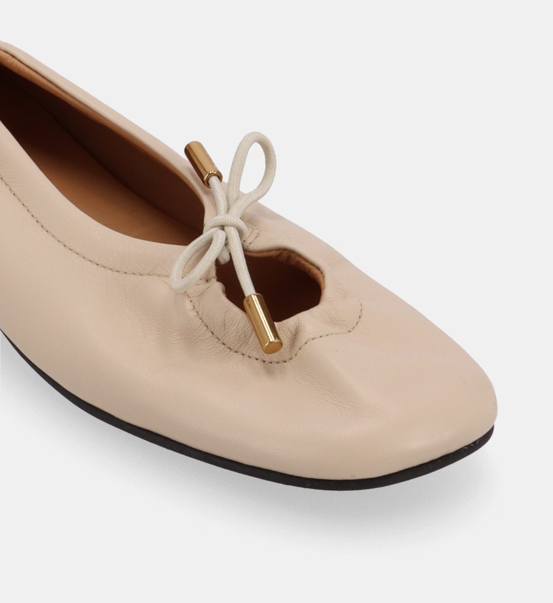 Elasticated leather ballerinas ALOHAS Beige