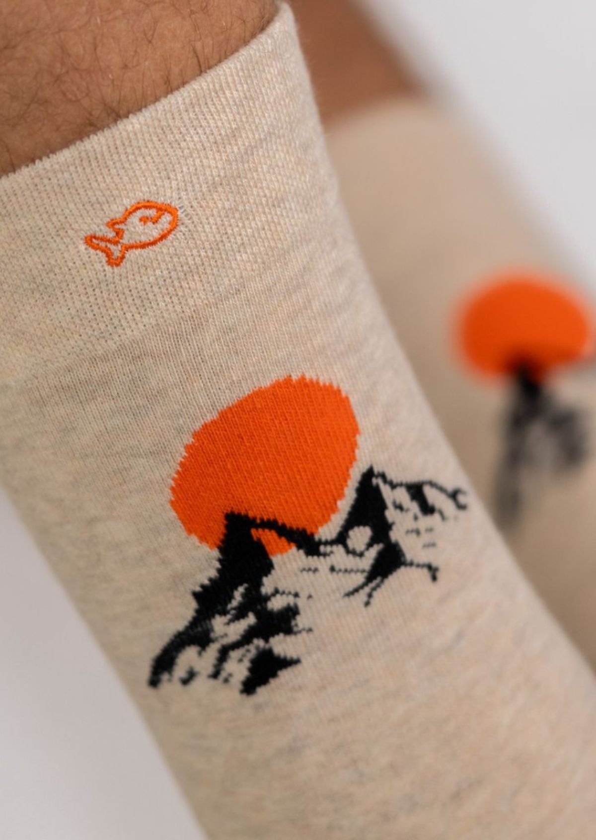 Combed cotton socks with patterns BILLYBELT Beige