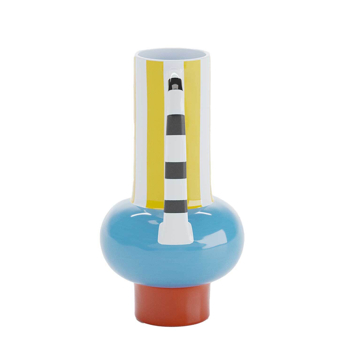 Vase décoratif en céramique rayée avec poignée POTIRON PARIS Multicolore