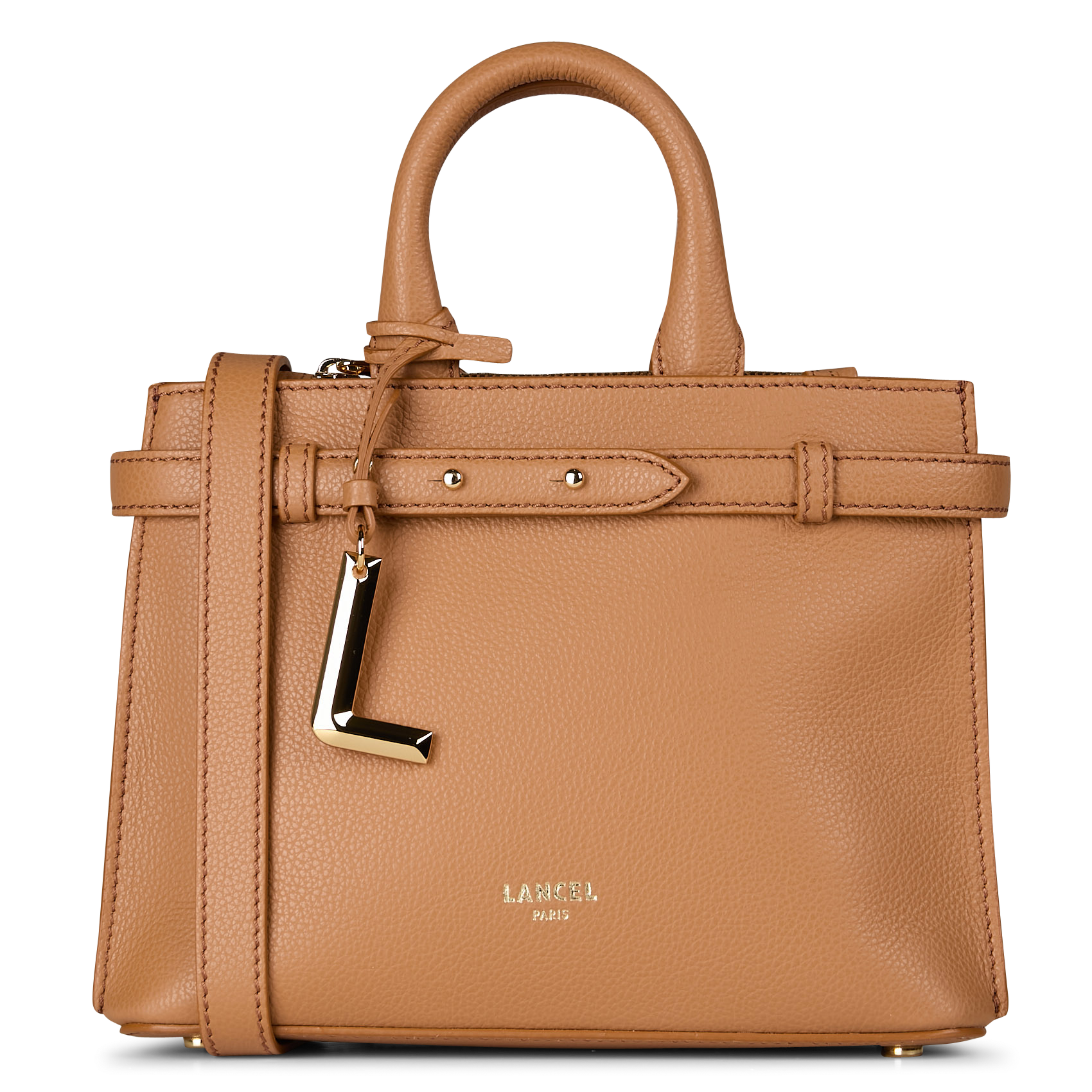 Sac bandoulière en cuir LANCEL Beige