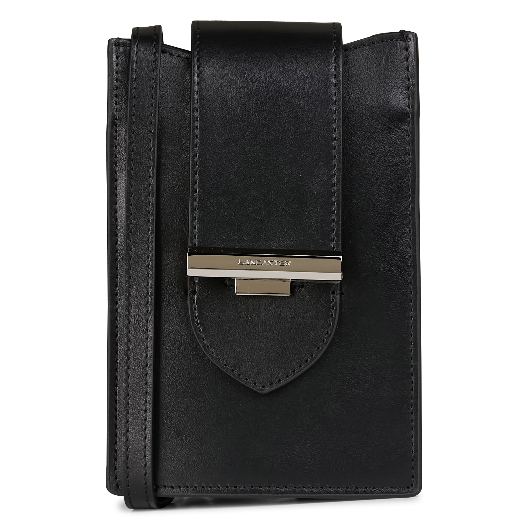 Leather smartphone pouch LANCASTER PARIS Black