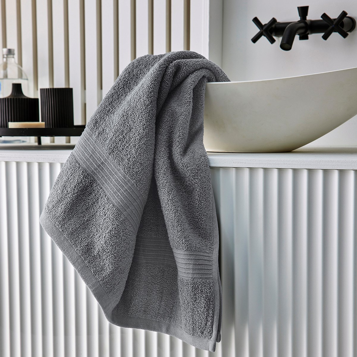 Plain cotton bath towel TODAY LINGE DE MAISON Grey