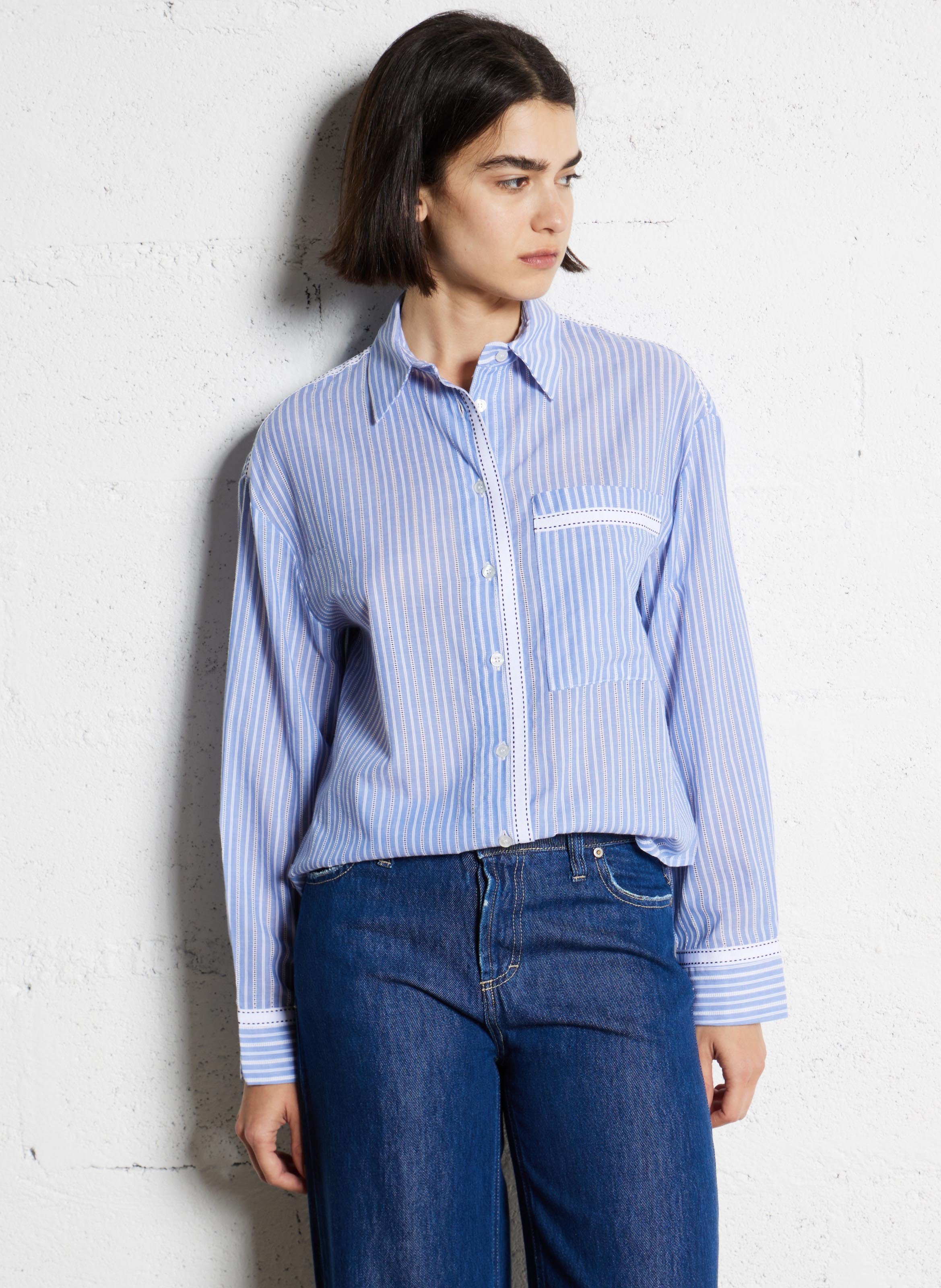 Straight striped cotton shirt PLEASE Multicolored