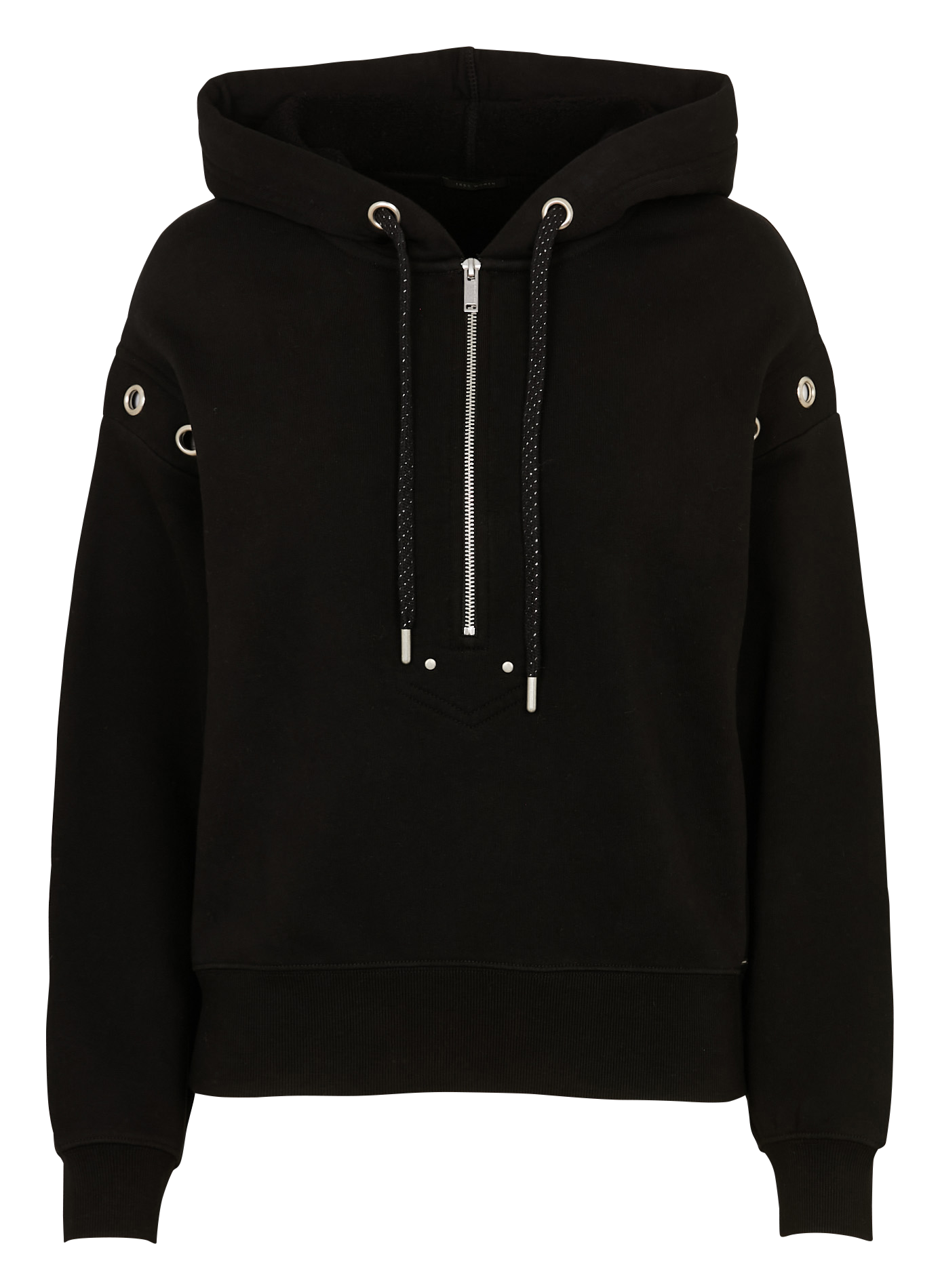 Sweatshirt mit Reißverschluss am Ausschnitt aus Baumwolle IKKS Schwarz