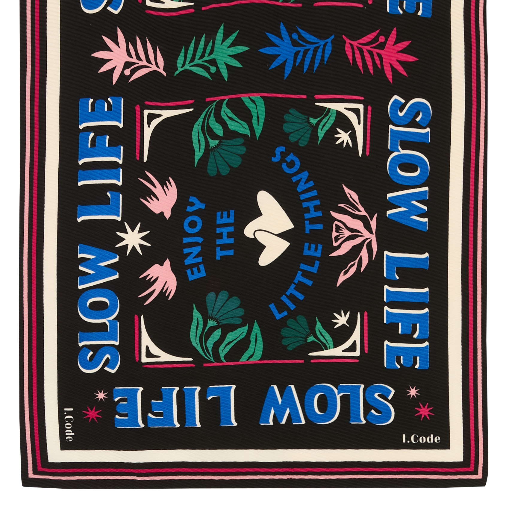 Foulard plissé à motifs I CODE Noir