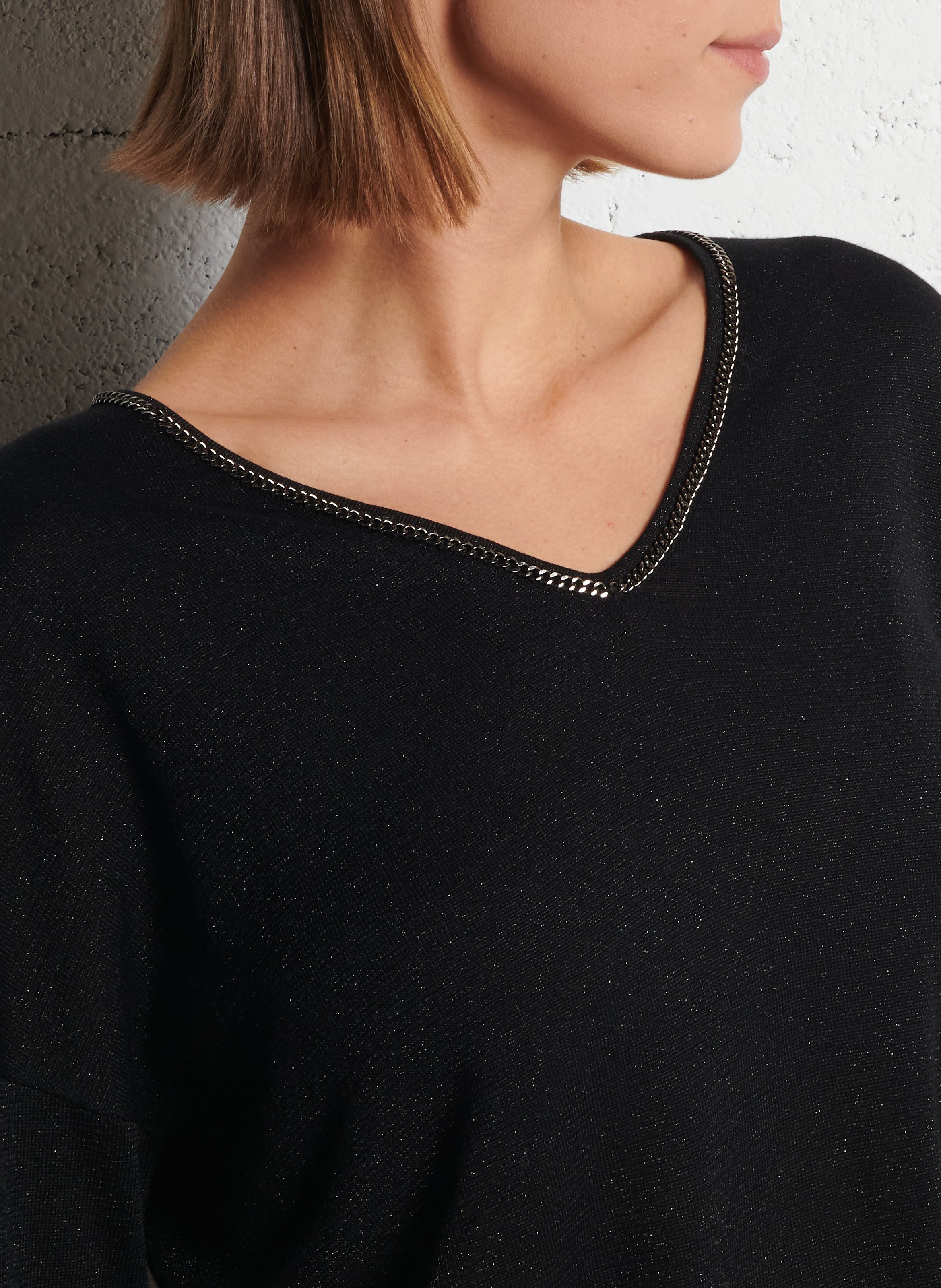 Pull col V  IKKS Noir