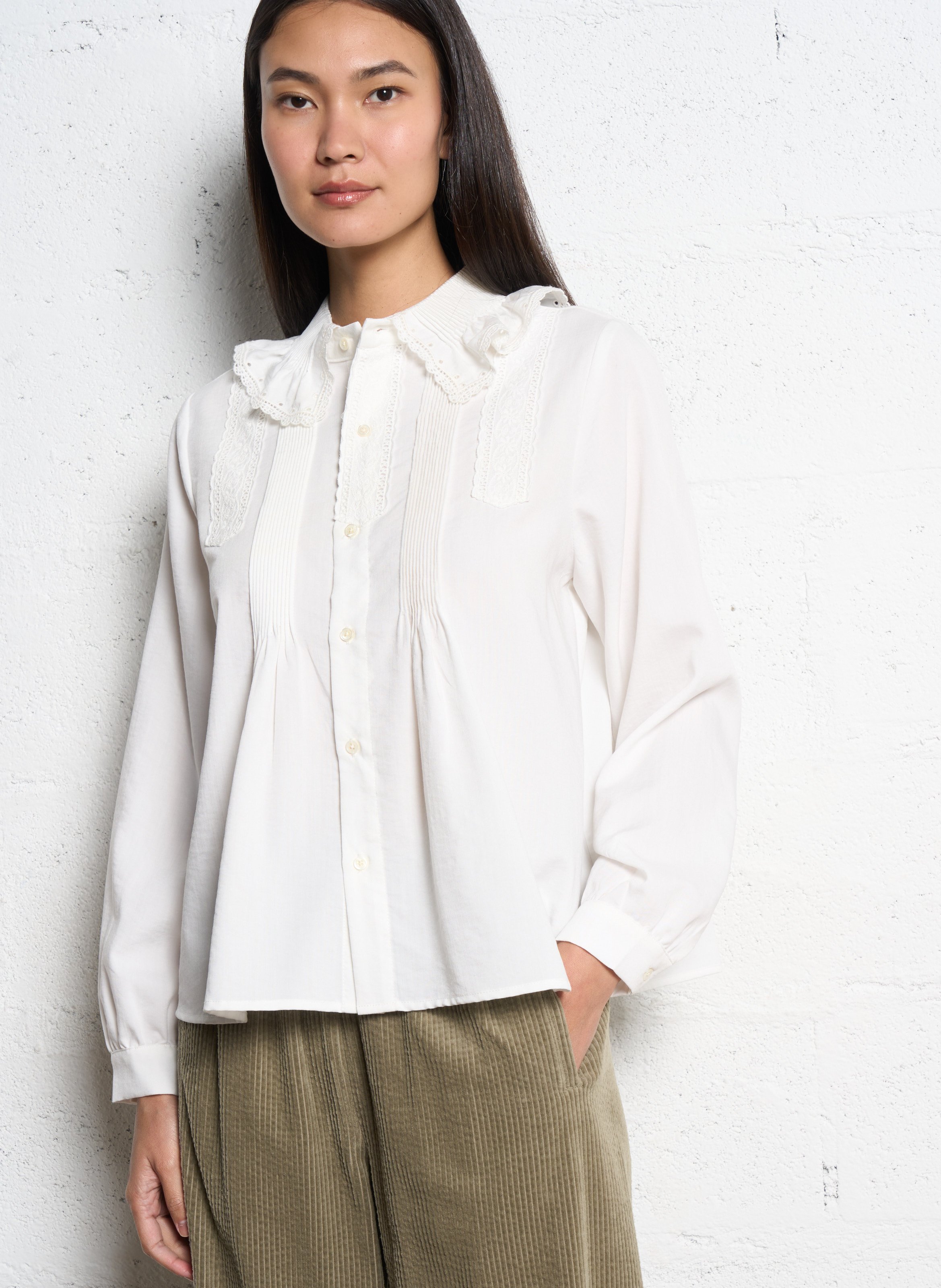 Chemise oversize brodée JC SOPHIE Blanc