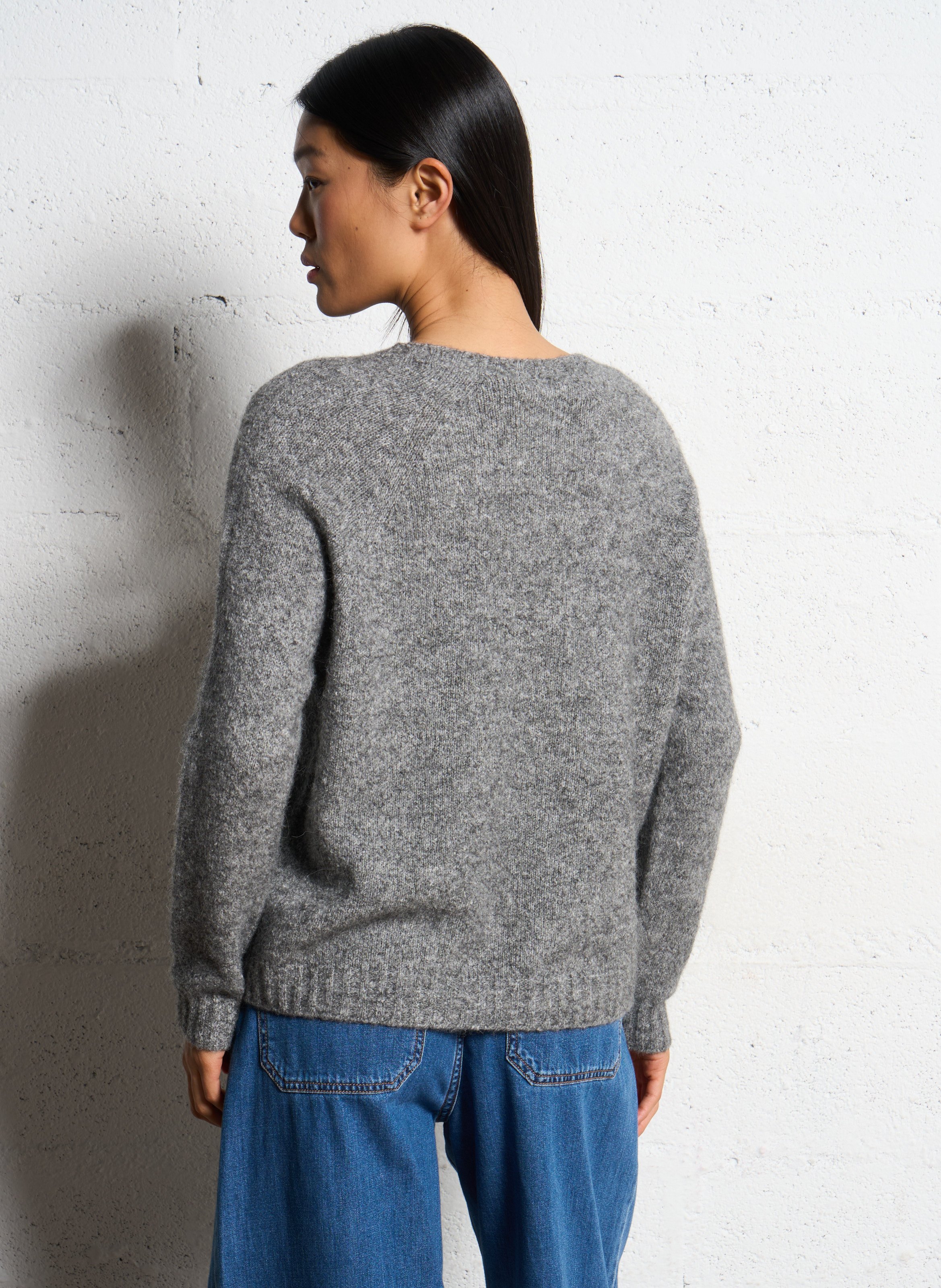 Gerade geschnittener Strickpullover MAX MARA WEEK END Silber