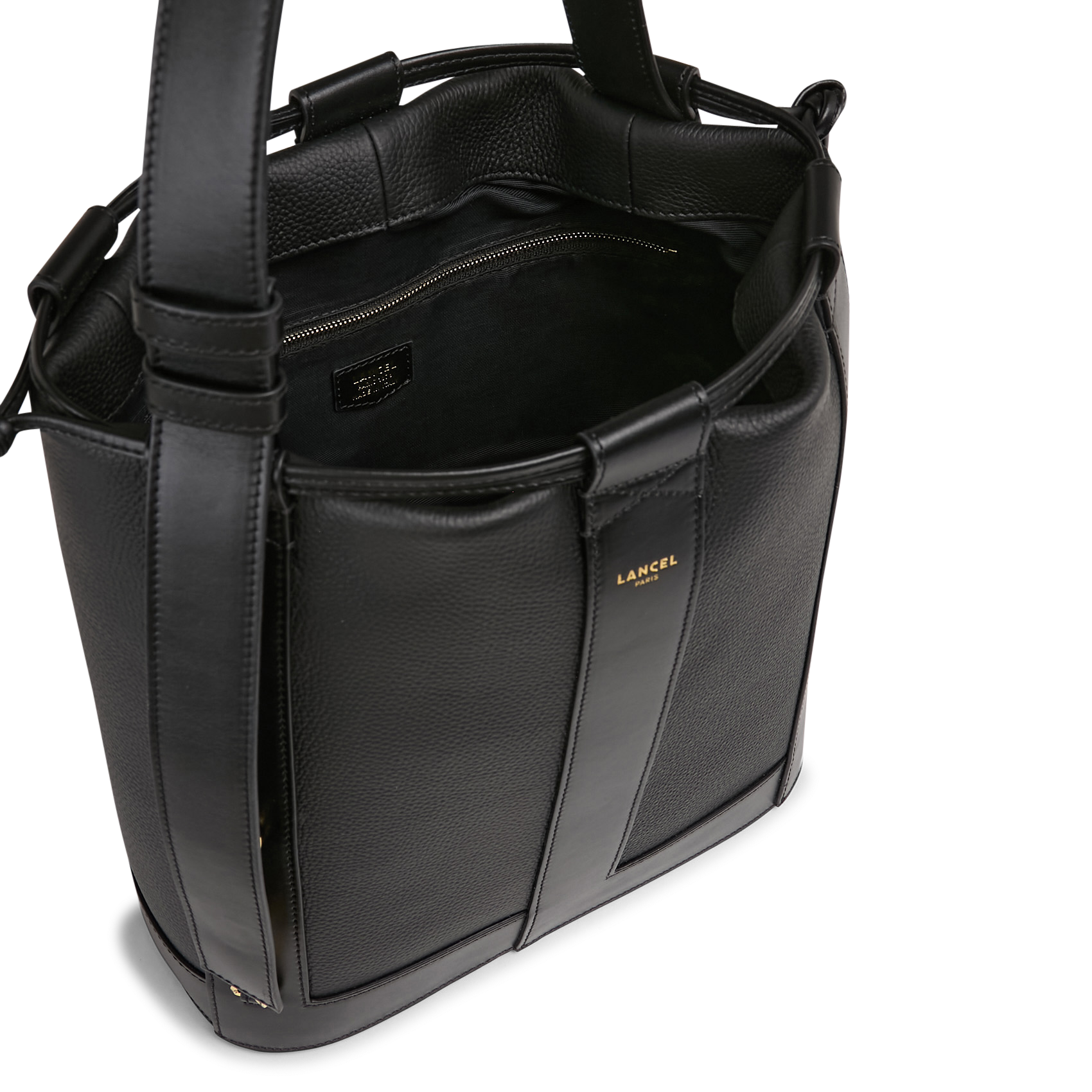 Sac seau en cuir LANCEL Noir