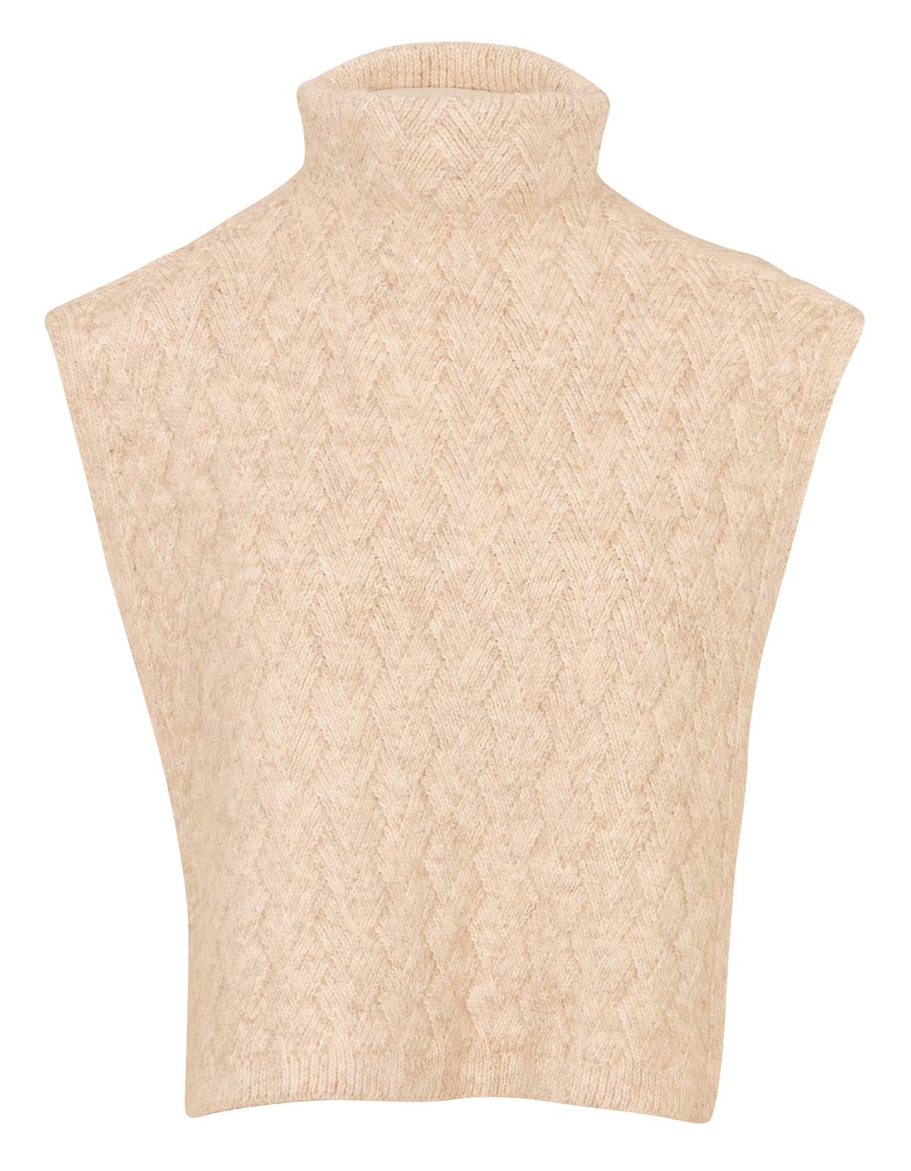 High-neck twisted knit bib MAISON 123 Beige