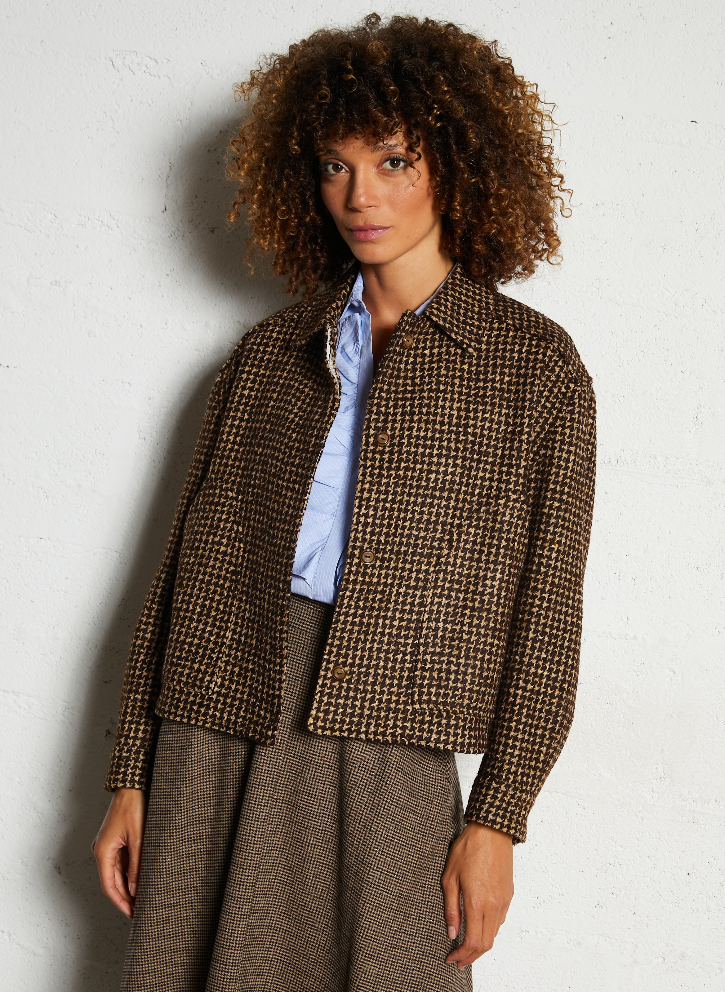 Blouson col classique  DIEGA Marron