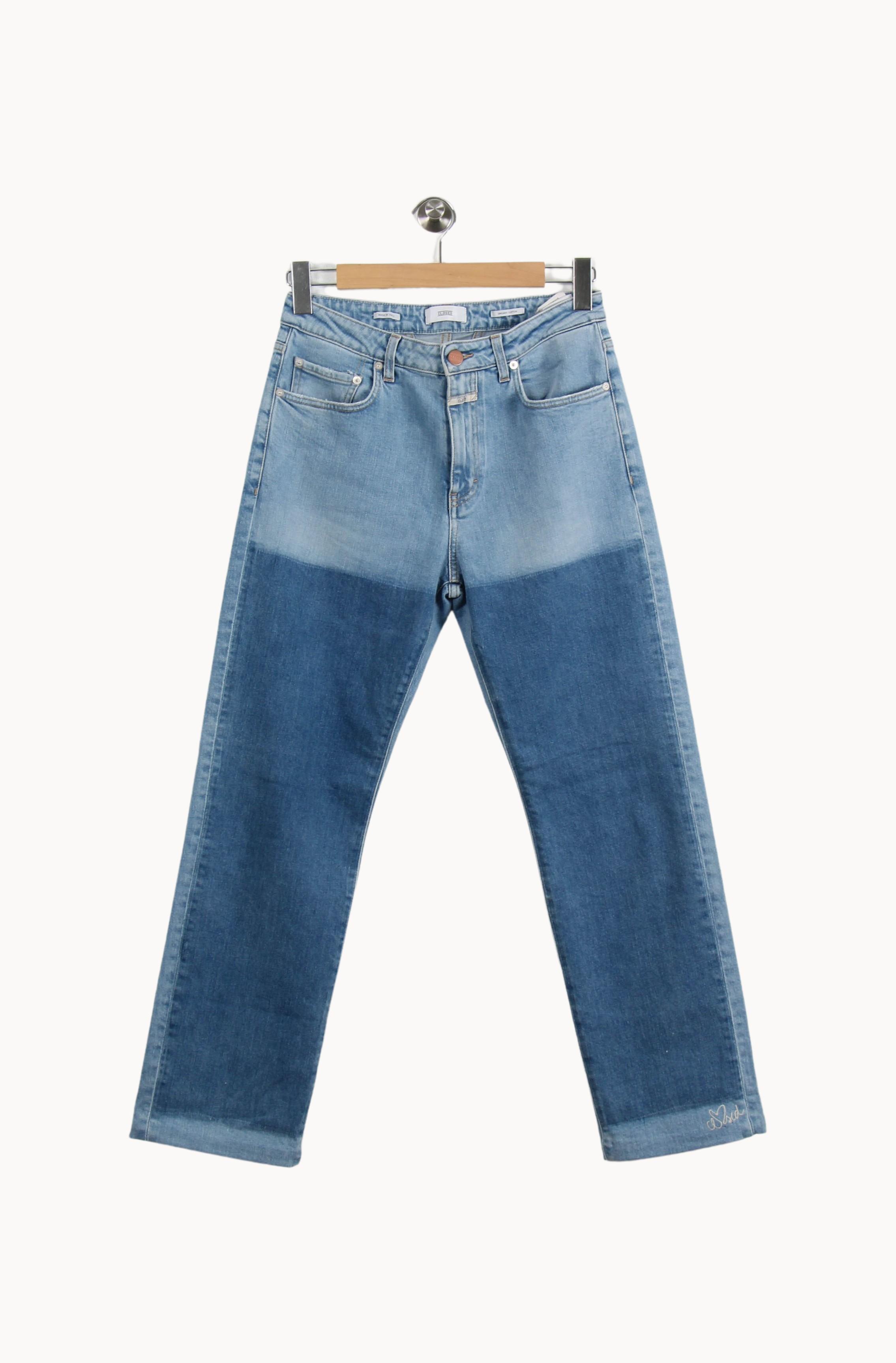 Cropped slim jeans with studs CLOSED - Seconde Main Blue