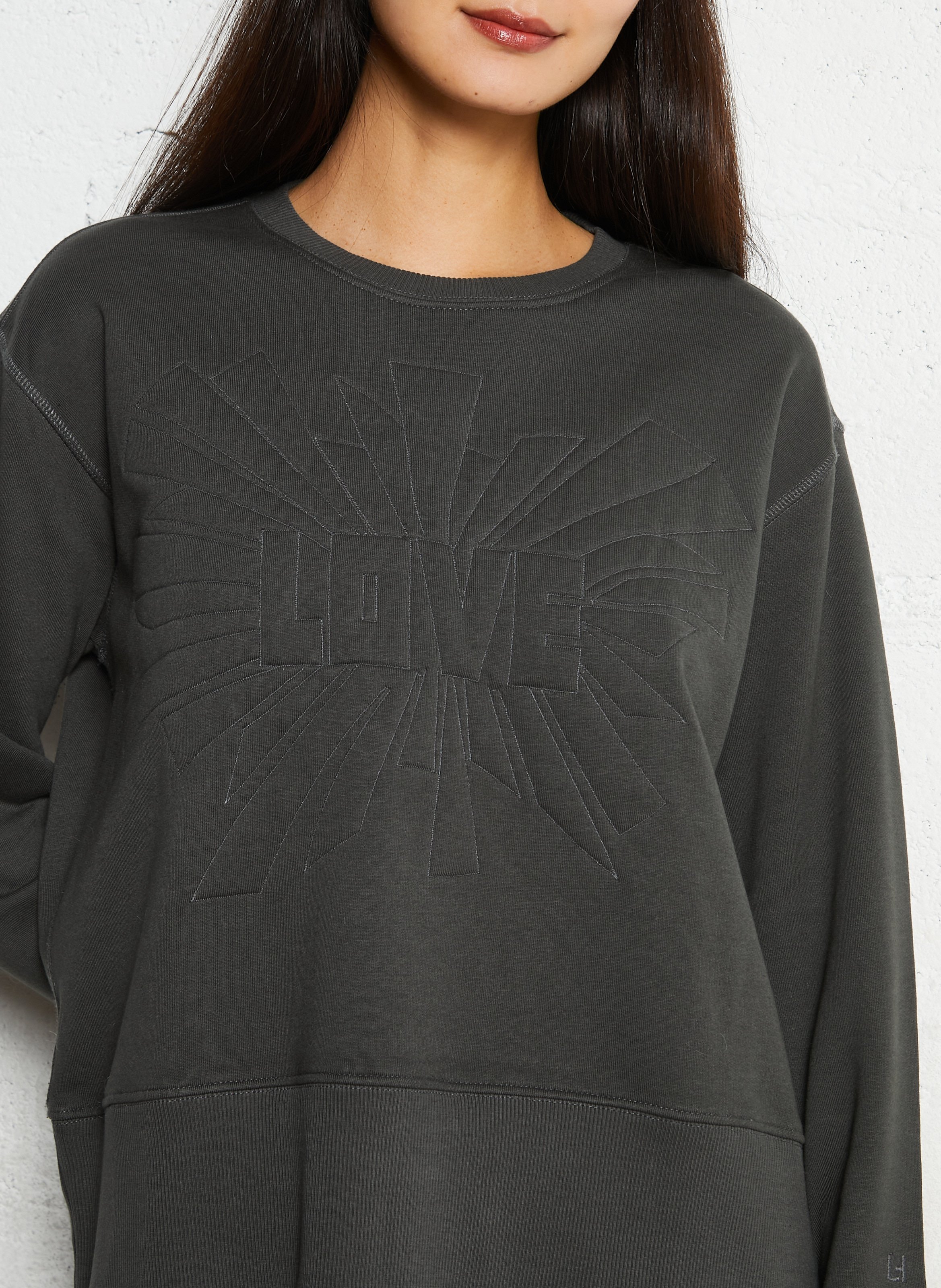 Sweater met ronde hals | biokatoenblend LEON & HARPER Grijs