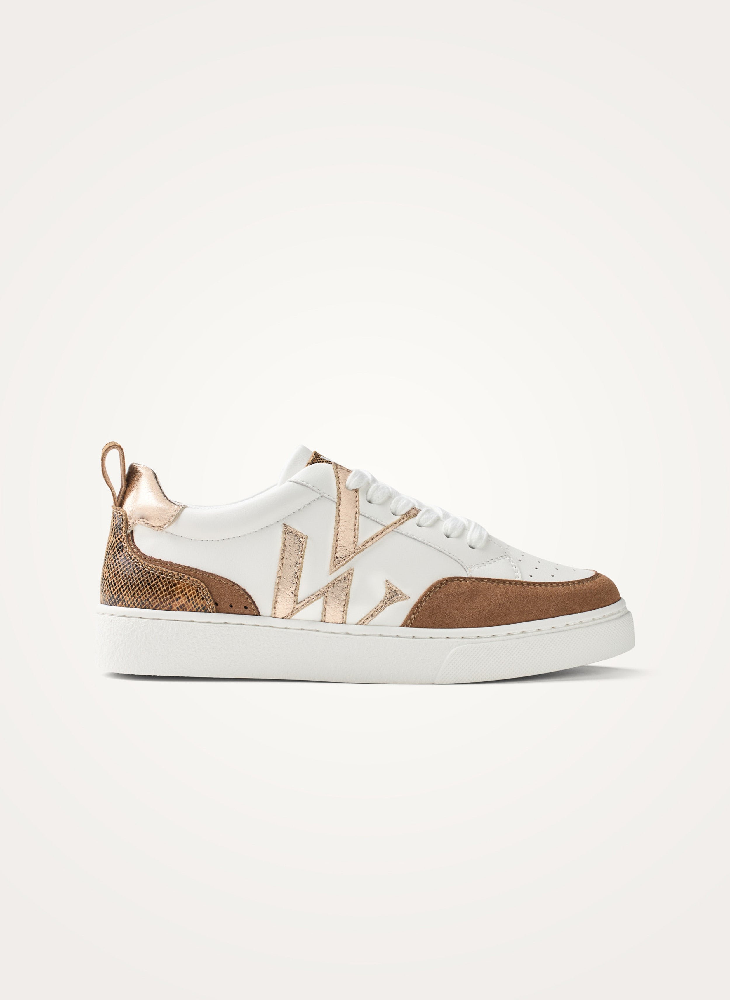 Contrasting leather-effect low-top sneakers VANESSA WU